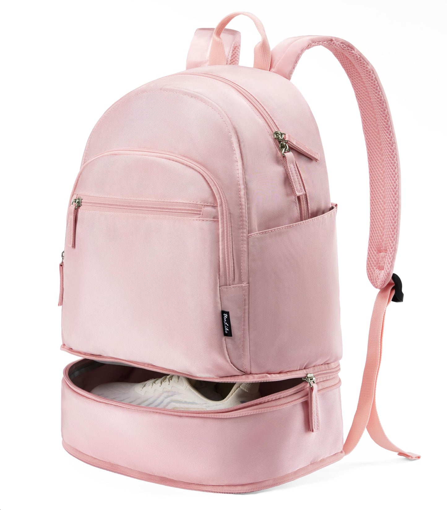 Gym Backpack for Women Small Gym Bag with Expandable Shoe Compartment Water Resistant Sports Backpack 26L Pink