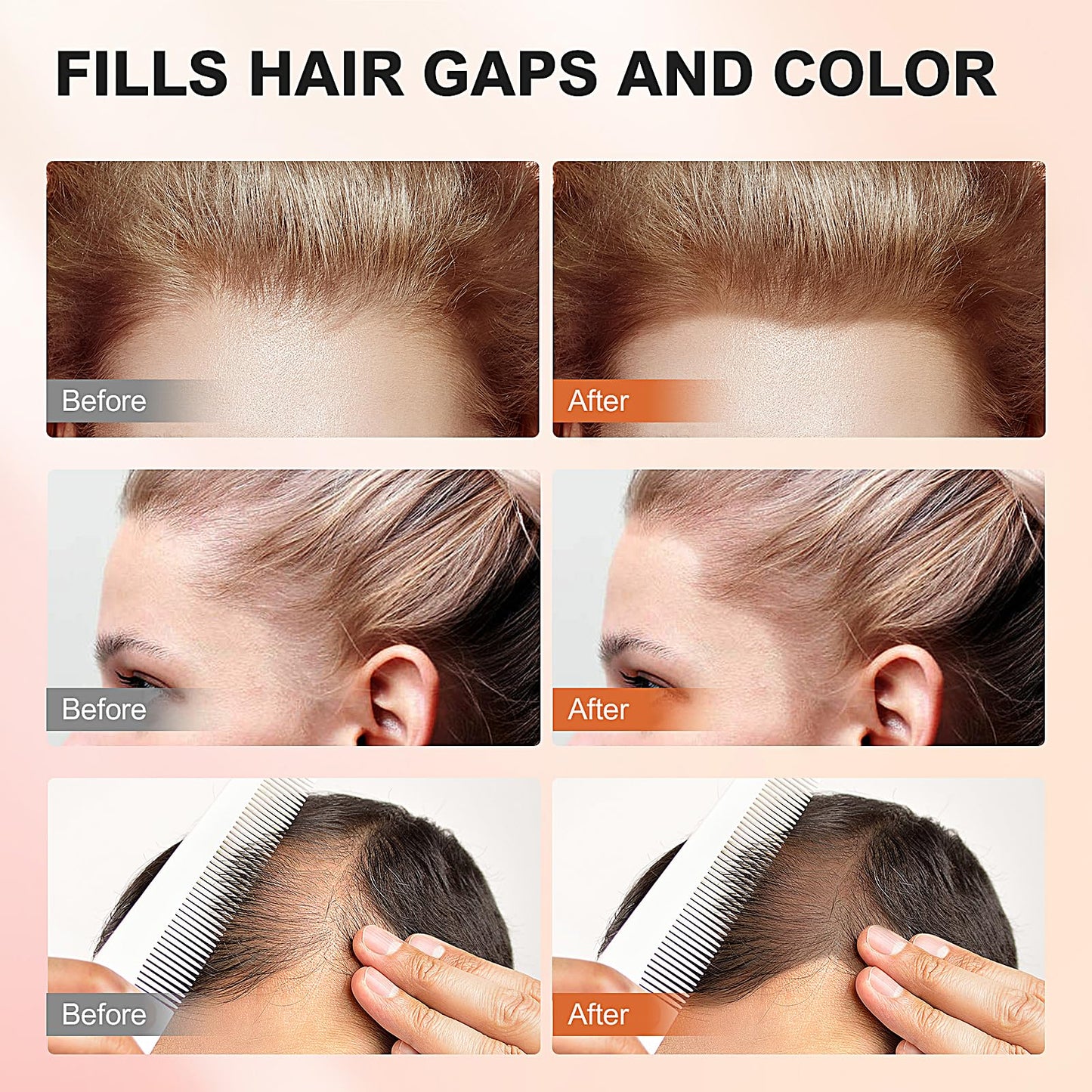Root Touch Up Color Powder for Women and Men - Instant Coverage for Gray Hair, Thinning Hair, Bald Spots, Hairline Shadow, Eyebrows, and Beard Lines (Dark Gray)