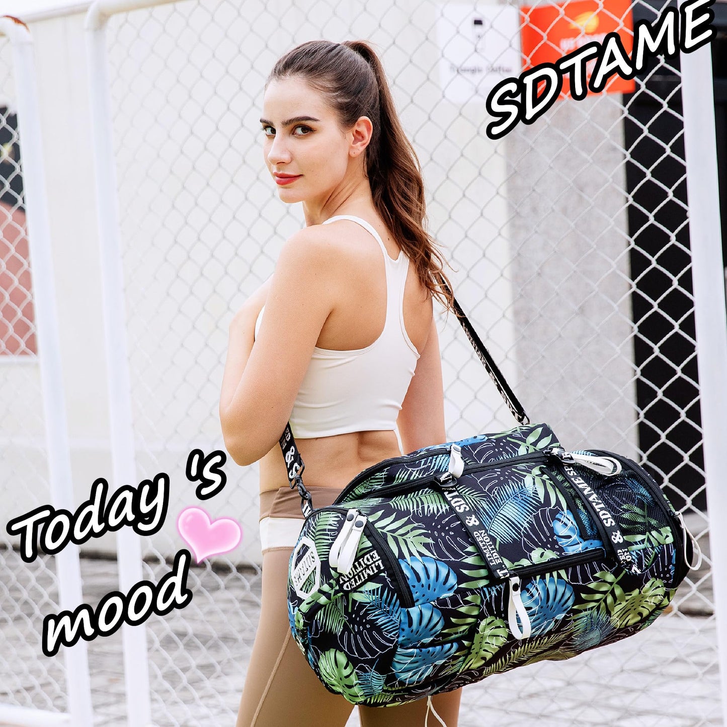 Gym Duffle Bag Backpack with Shoe Compartment,4 ways Travel Backpack for Women and Men,Multi-Functional Weekender bag with Waterproof Layer&Laptop Compartment for Fitness, Travel,Camping(Bronze)