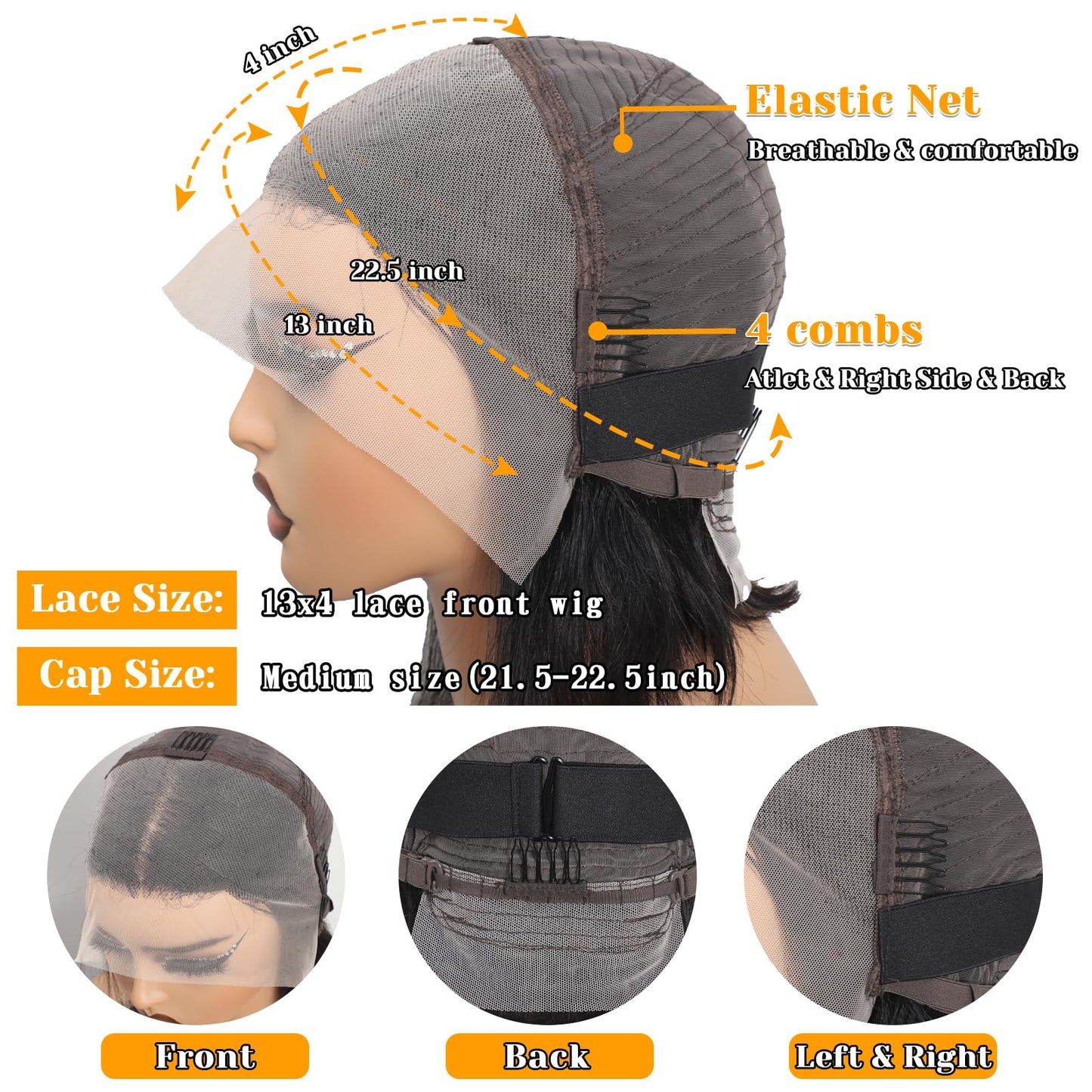 12 Inch Bob lace front wig human hair Straight Bob Wig Human Hair 13x4 HD Lace Front Wigs Human Hair 180% Short Bob Wigs for Women Glueless Bob Lace Front Wigs Human Hair Pre Plucked Natural Color