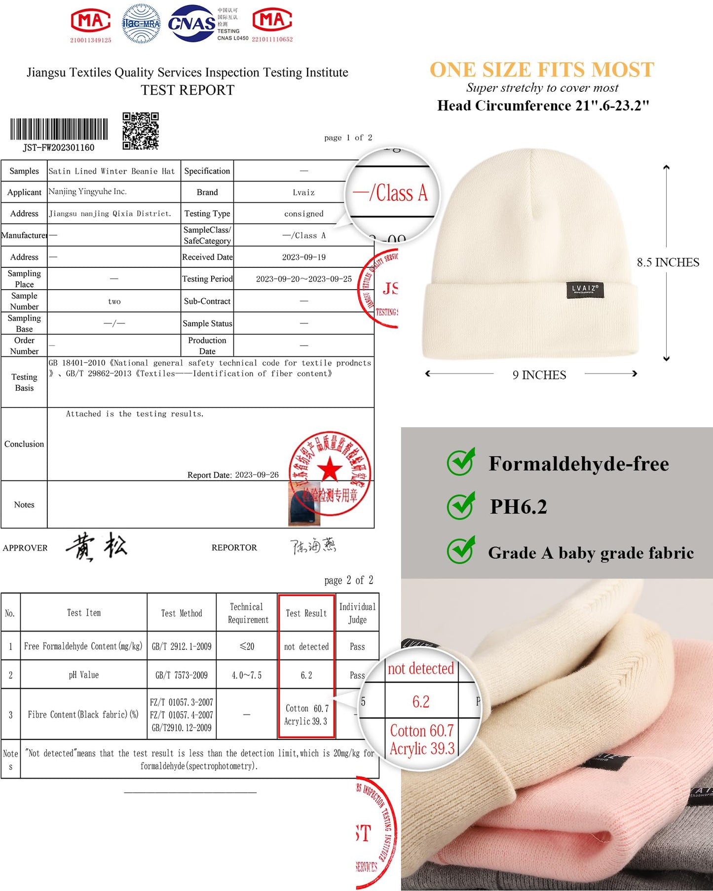 Satin Lined Winter Beanie Hats for Women Knitted Watch Hat with Silk Lining Unisex Solid Skull Cap