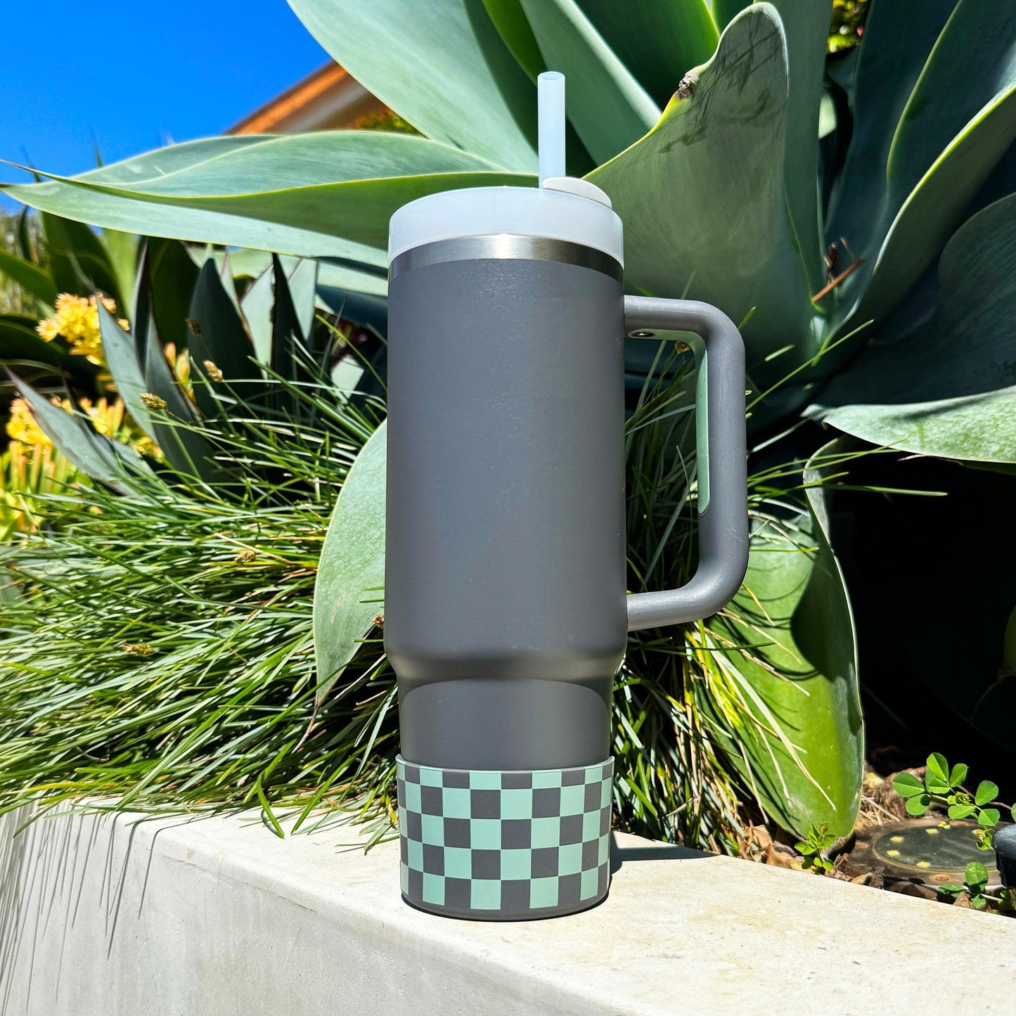 REUZBL Checker Silicone Bottle Boot Sleeve for Stanley Tumblers 20-40oz, Hydro Flask Tumblers, Simple Modern Tumblers, Iron Flask Tumbler, Similar Tumblers, Tumbler Water Bottle Accessory