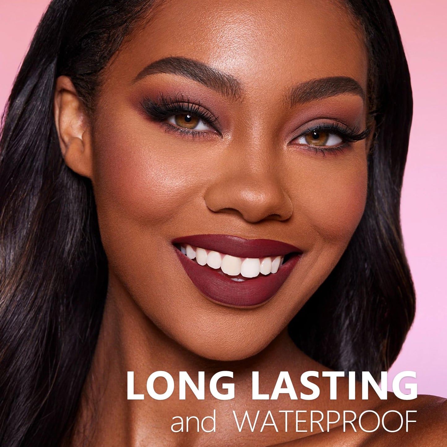 HANLADY Dark Burgundy Long Lasting Lipsticks for Women Pigmented Smudgeproof Transferproof Vegan Cruelty Free Lip Makeup (A47 Flamingo, 1 Pack)