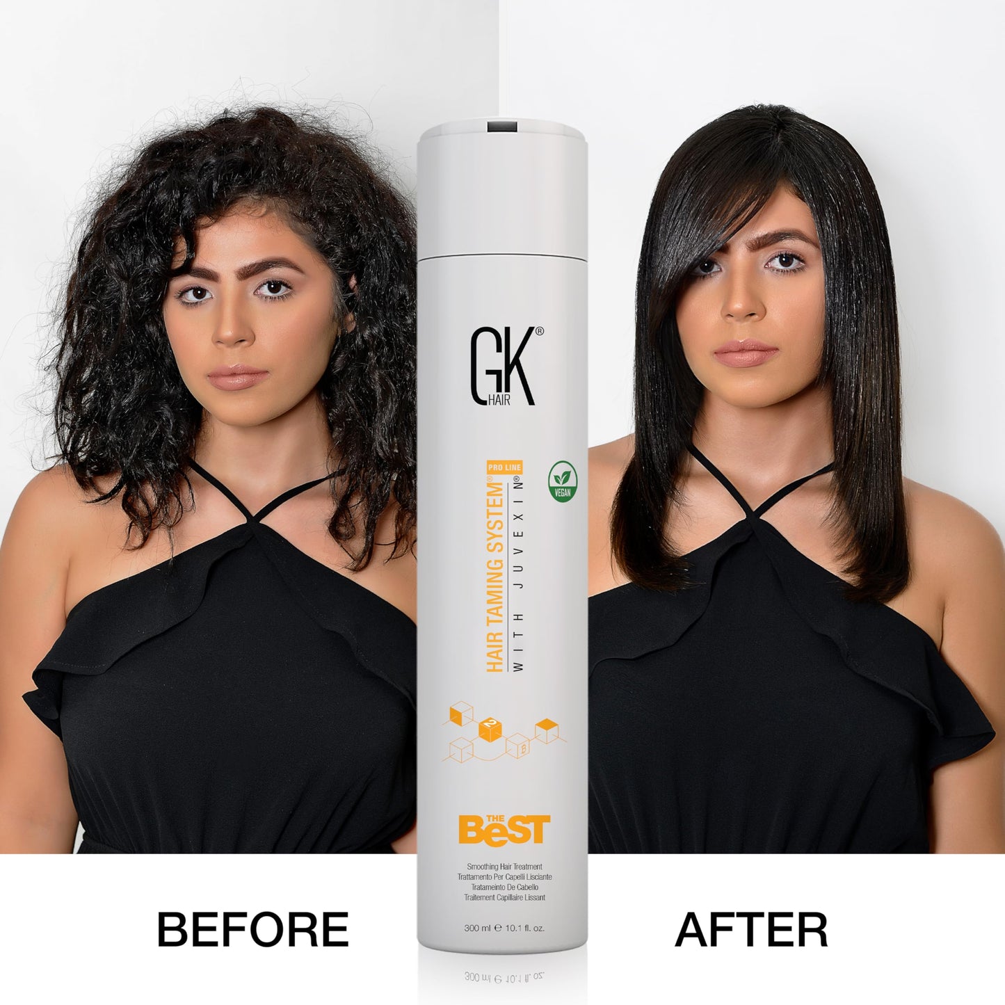 GK HAIR The Best Smoothing Keratin Treatment Professional Brazilian Blowout Complex for Silky Smooth & Frizz-Free Hair Temporary Straightening Long Lasting Shine -10.1 Fl Oz