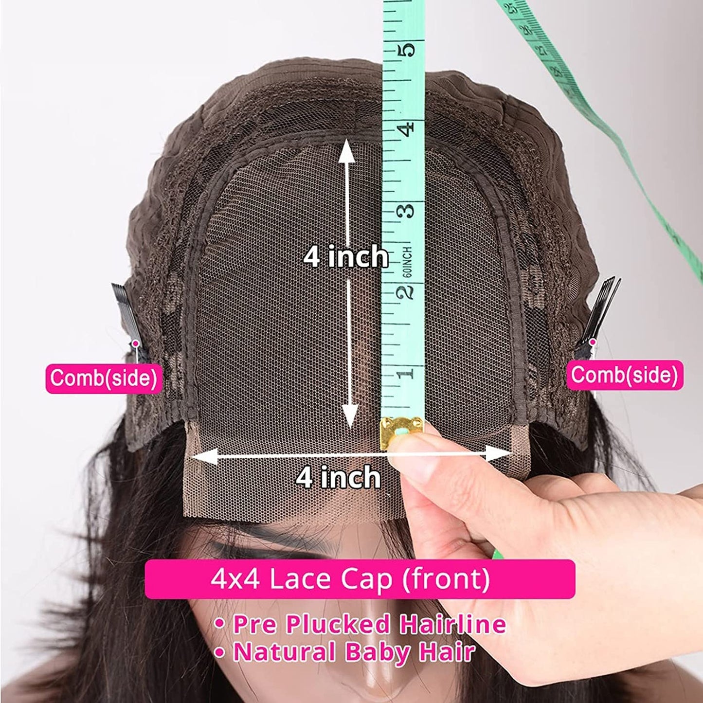 haha Body Wave Highlight Lace Closure Wig Human Hair Ombre Lace Front Wig 1B/30 Brown Highlight Wigs Human Hair Honey Blonde Ombre Closure Wig 4x4 Glueless Pre Plucked Balayage 22 Inch 150% Density