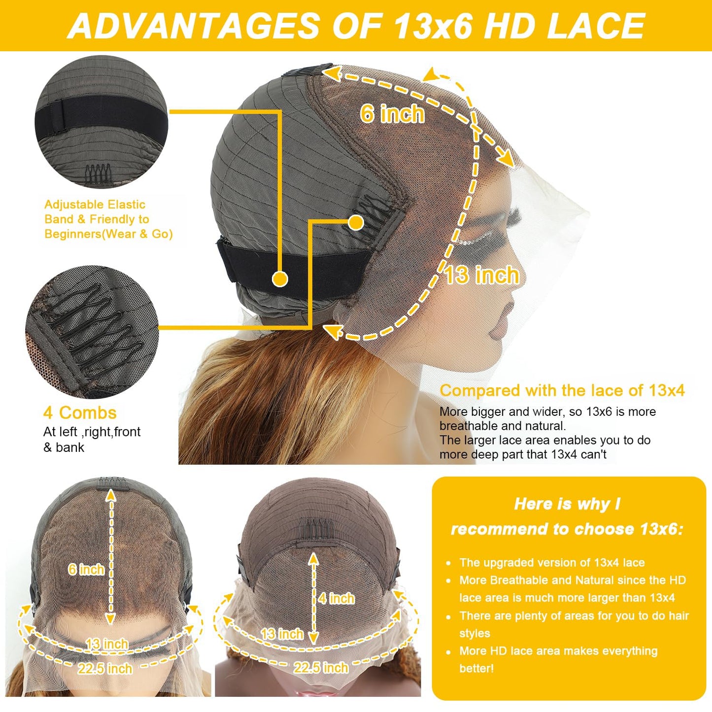 SPOU 13x6 Highlight Ombre Lace Frontal Wigs Human Hair 4/27 Honey Blonde 180% Density Body Wave Wig for Women HD Transparent Lace Front Wig with Highlights Colored Glueless Wigs Human Hair 24 Inch