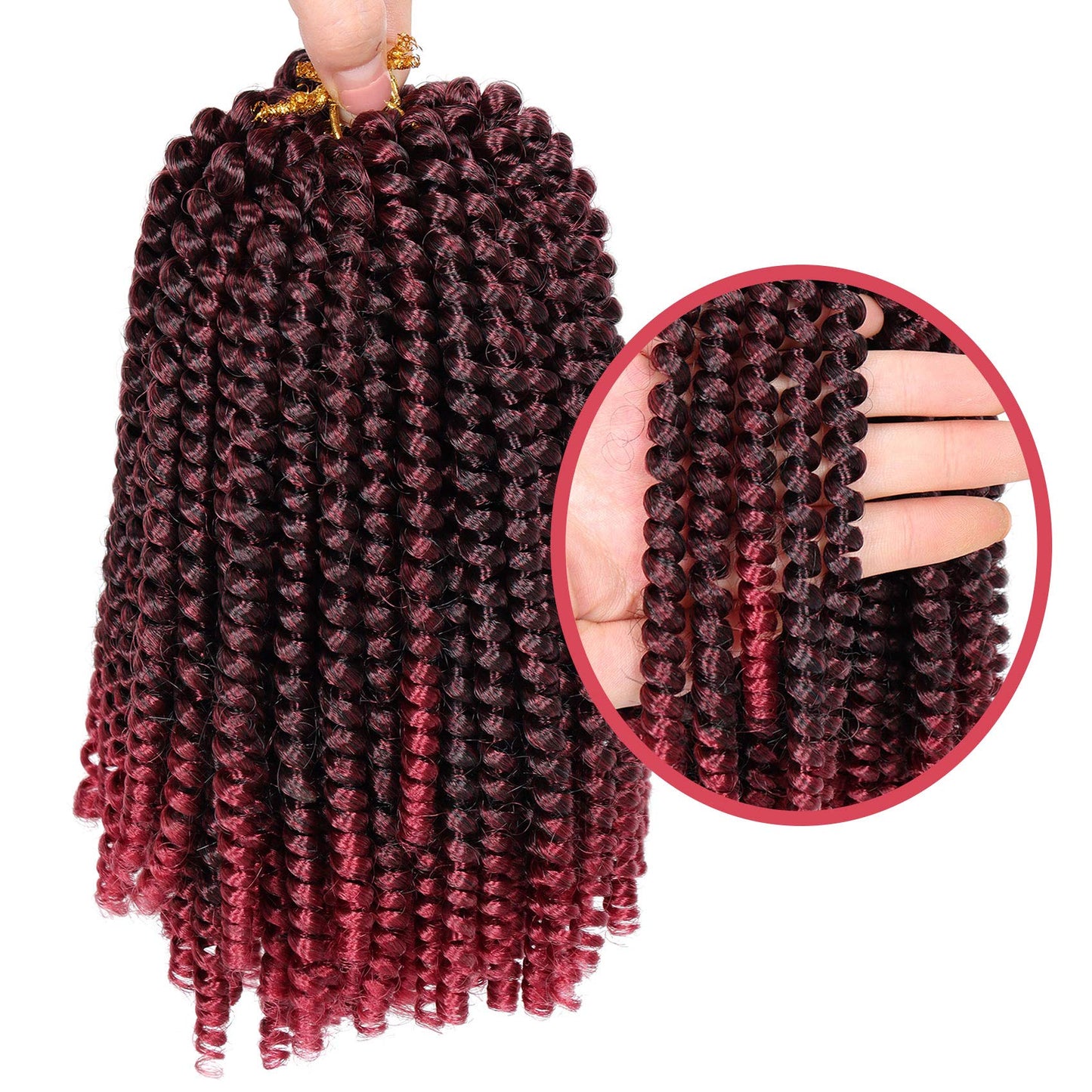 6 Packs Spring Twist Braiding Hair Spring Twists Bomb Twist Hair Synthetic Fiber Fluffy Twist Crochet Braids Low Temperature Twist Crochet Hair for Women Braiding Hair(8inch,T1B/BUG)