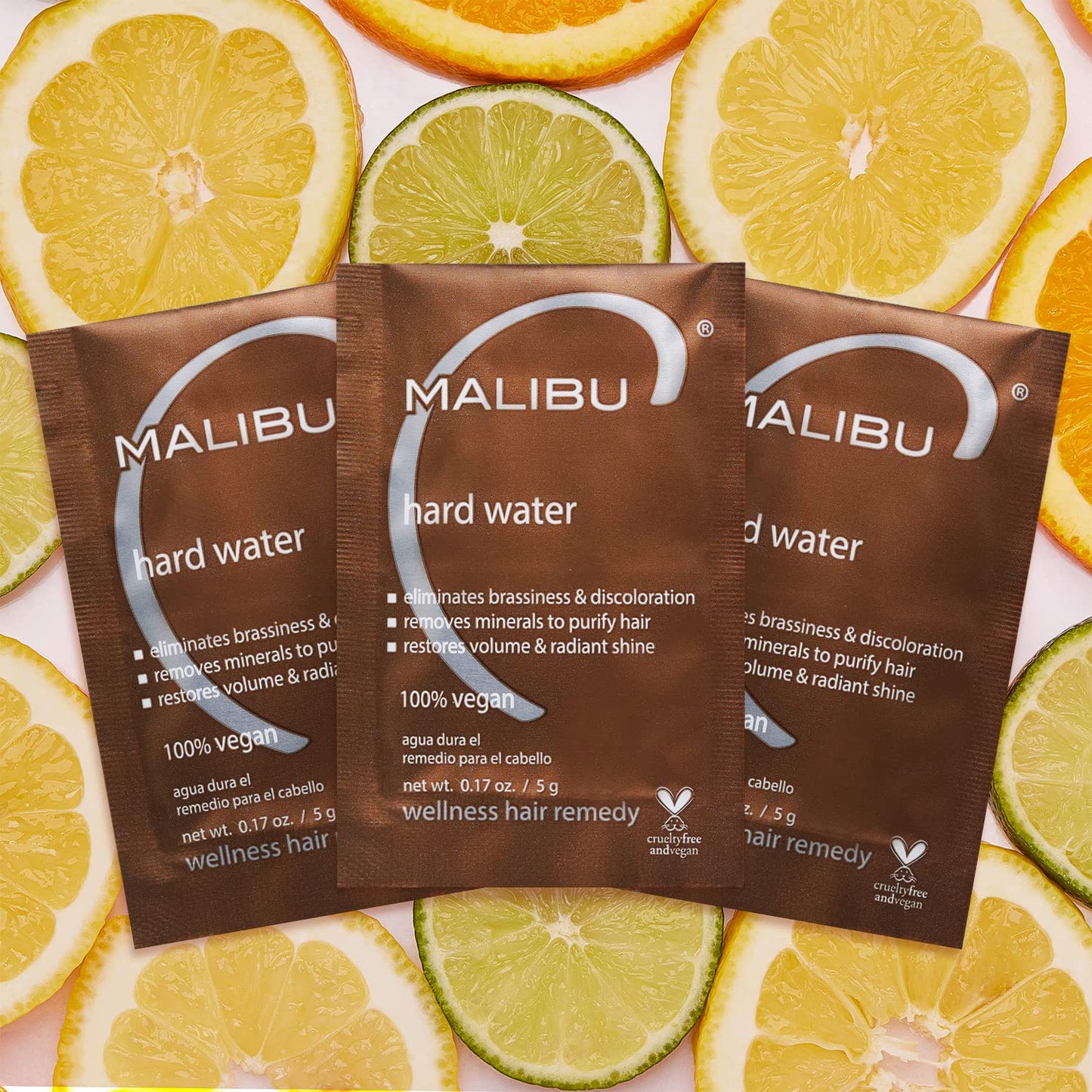 Malibu C Hard Water Wellness Remedy - Removes Deposits & Impurities - Contains Vitamin C for Shiny, Vibrant Results - Hard Water Treatment (3 Packets)