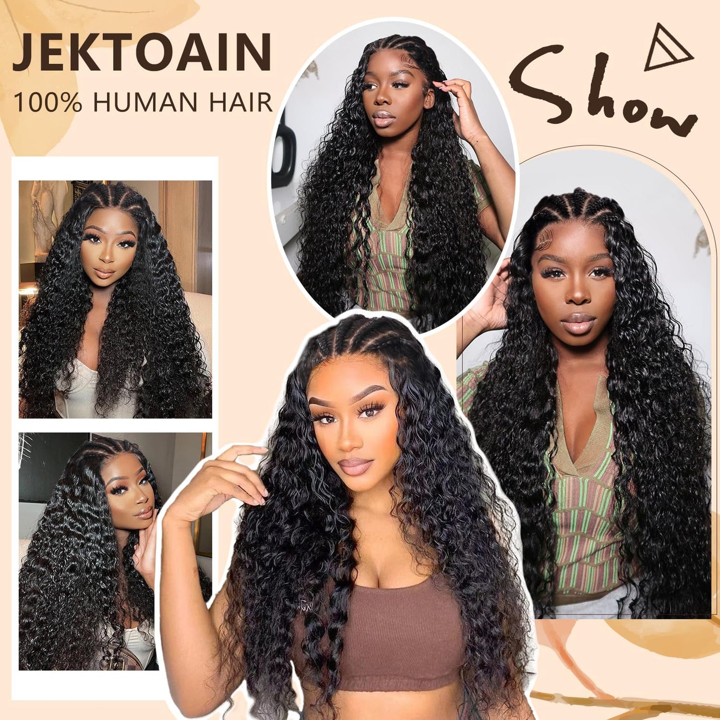 13x4 HD Lace Frontal Wig Human Hair Pre Braided Lace Front Wigs Deep Wave Lace Front Wigs Human Hair Braided Wigs for Black Women Human Hair 180 Density Lace Front Wigs Human Hair Curly 26 Inch