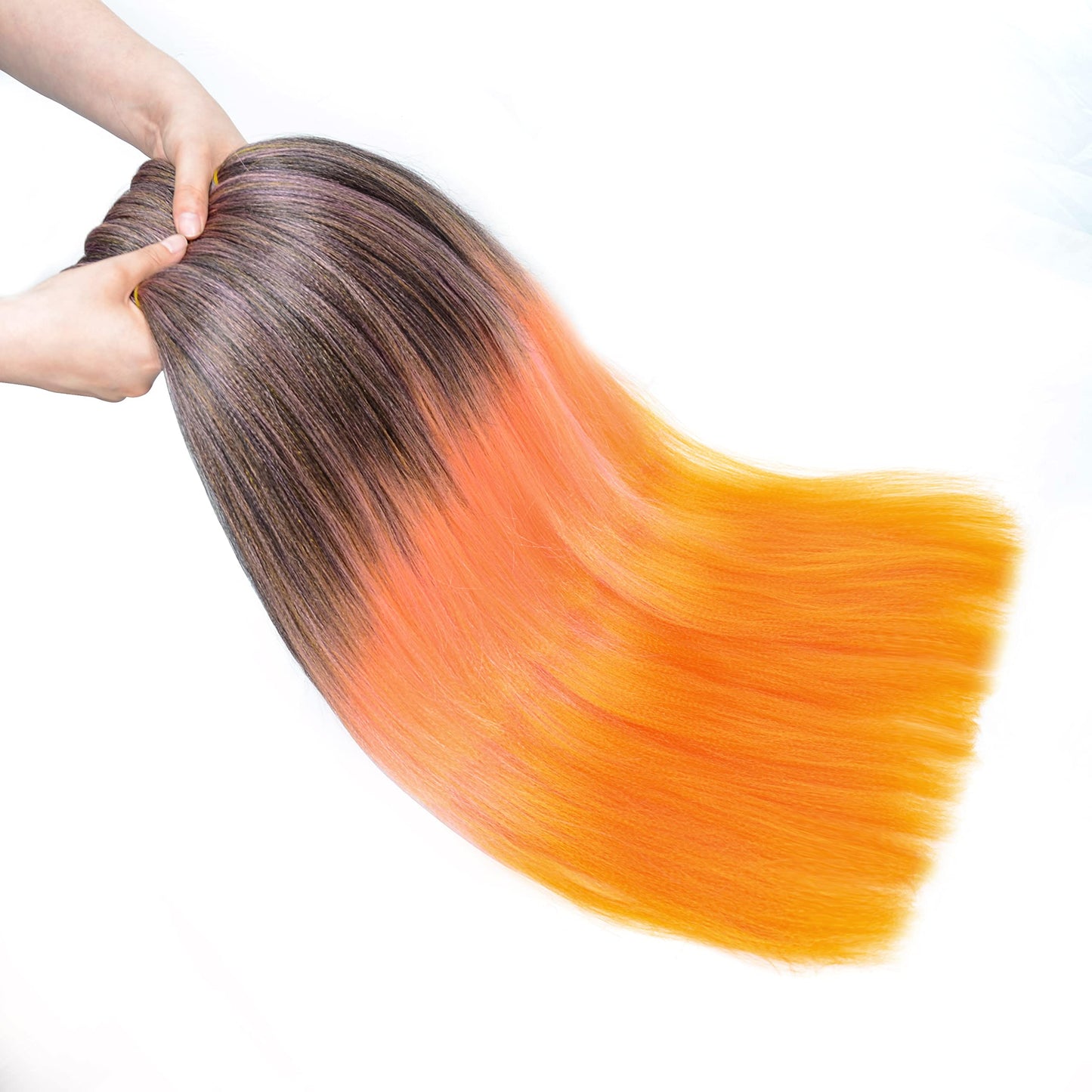ZERAL Braiding Hair Pre Stretched 26 Inch 3 Packs Braiding Hair Professional Itch Free Yaki Texture Hair Extensions for Braids Synthetic Hair Braiding for Women and Girls (1B/Pink/Orange#)