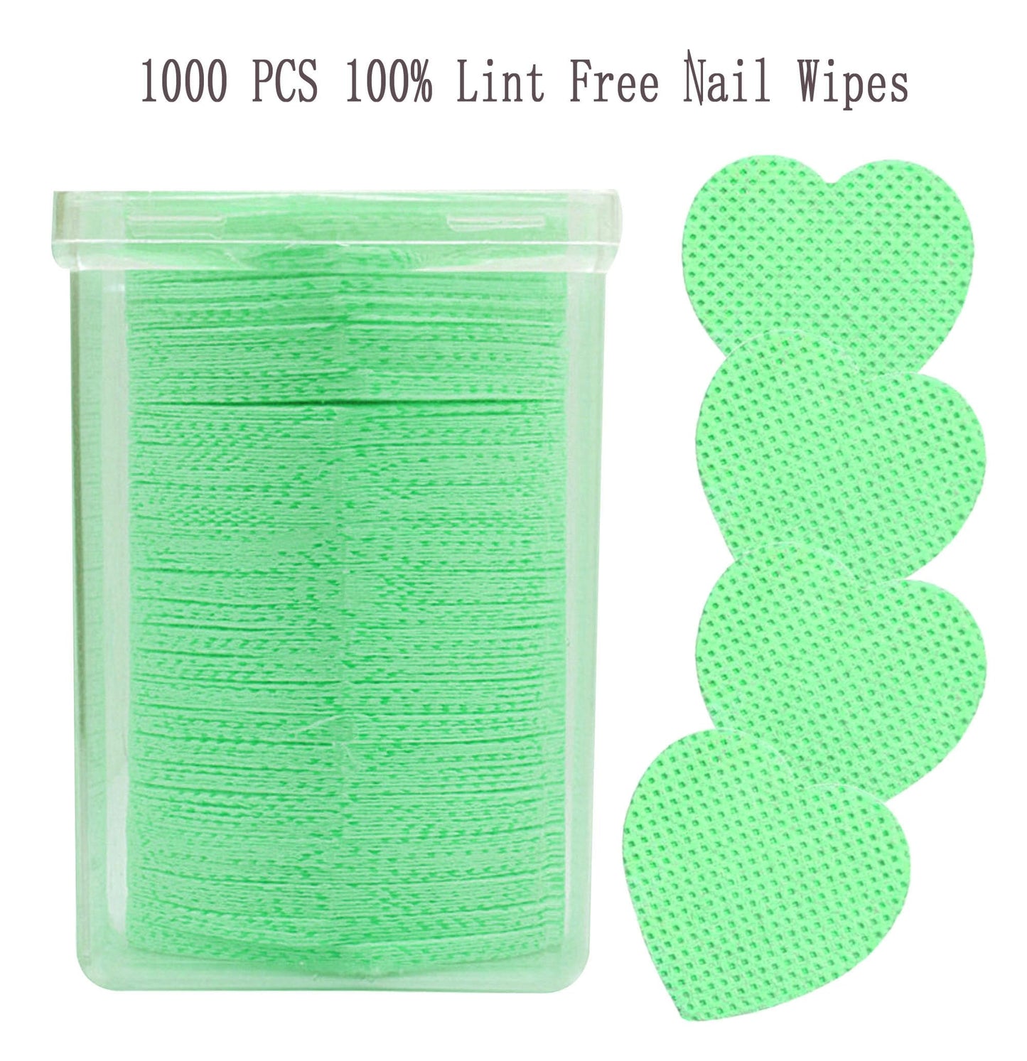 1000 PCS Lint Free Nail Wipes,Nail Polish Remover Wipes for Lash Extension Supplies,Lint-Free Lash Glue Wipes Pads Eyelash Extension Nails Wipes for Nail Polish Remover,Lash Glue Cleaning Pads, Green