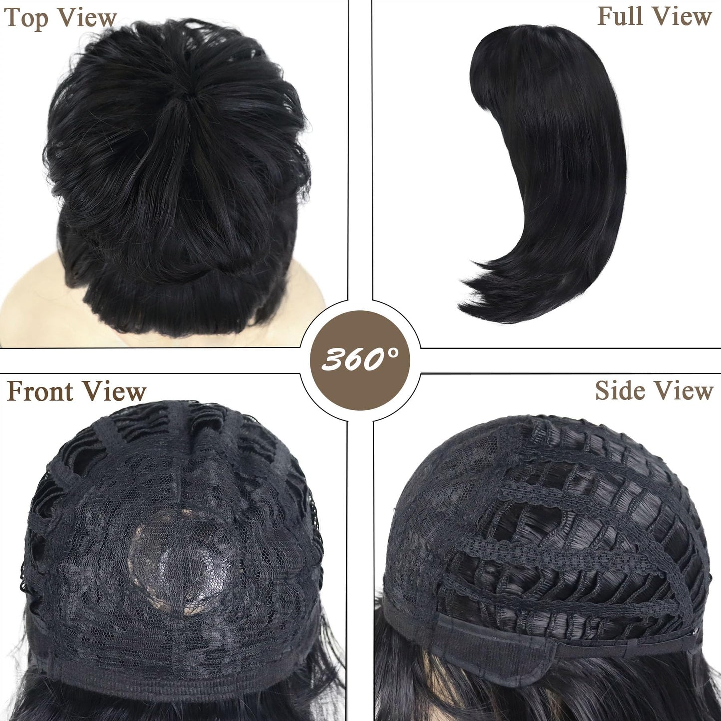 GNIMEMGIL Long Black Cosplay Wig With Bun,Synthetic Hair Bride Wigs for Costumes,Halloween Costume Wigs for Women