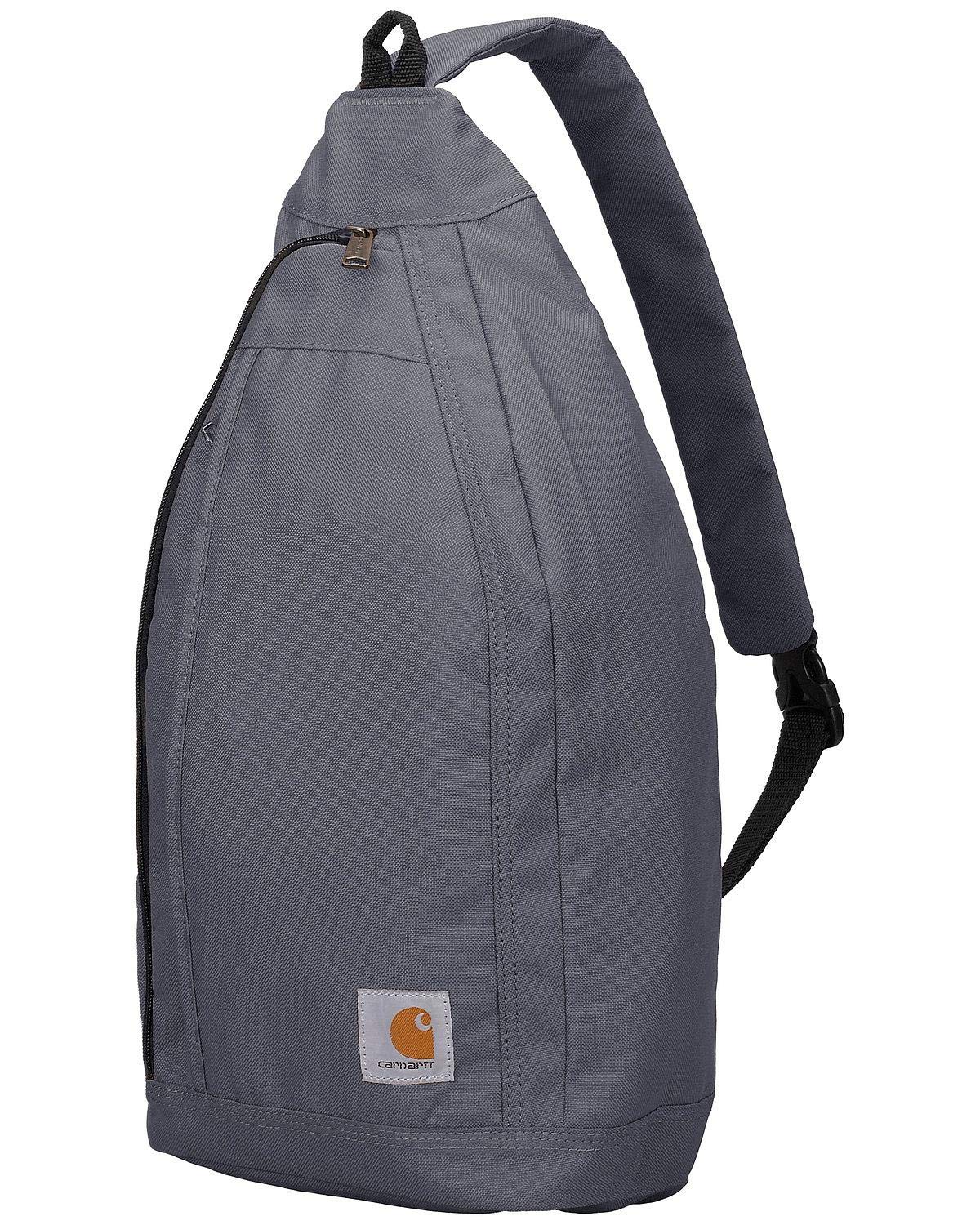 Carhartt Mono Sling Backpack, Unisex Crossbody Bag for Travel and Hiking, Grey