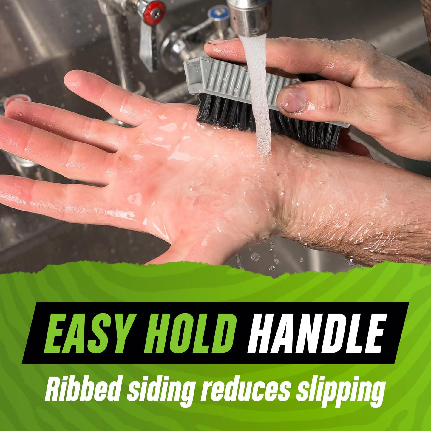Grip Clean - Heavy Duty Nail Brush for Cleaning Nails - Nail Cleaning Brush for Men and Women - Mechanical Brush. Nail Brush Cleaner for Hands and Under Nails.