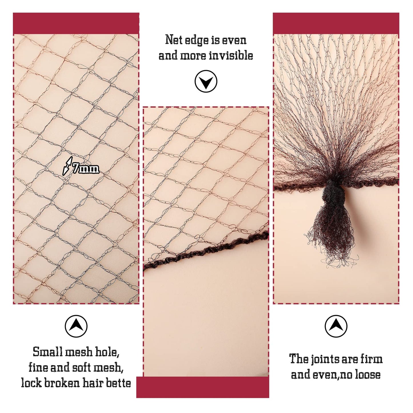400 Pcs Hair Nets for Women Hair Nets for Food Service Invisible Elastic Edge Mesh 20 Inches Hair Nets, Ballet Dance Hair Bun(Dark Brown)