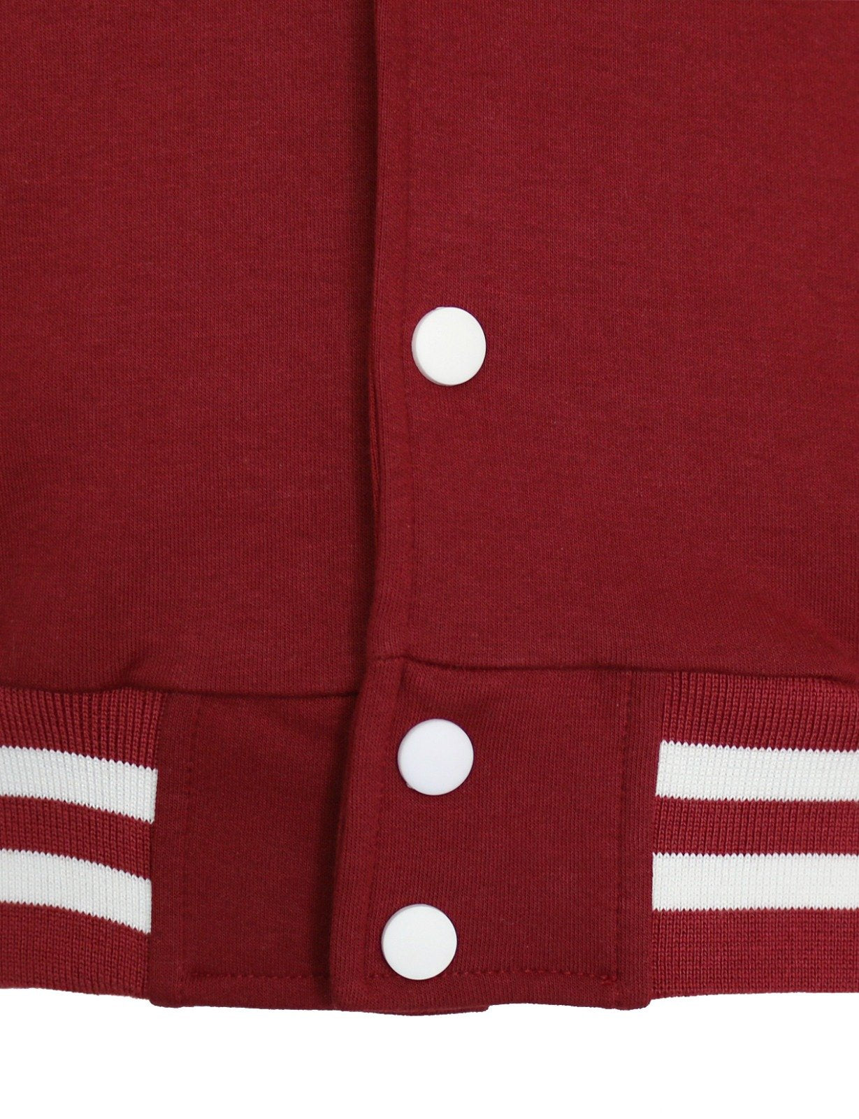 BCPOLO Hoodie Baseball Jacket Varsity Baseball Jacket Cotton Letterman Jacket Brown-White-XL