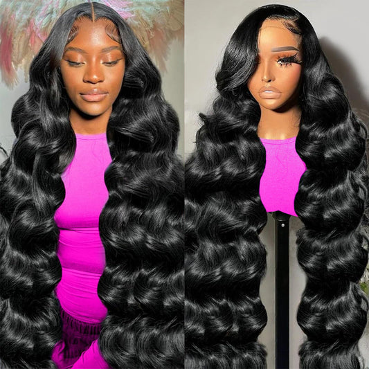 26 Inch 13x6 Body Wave Lace Front Wigs Human Hair Pre Plucked HD Transparent Lace Frontal Glueless Wigs Human Hair with Baby Hair for Women