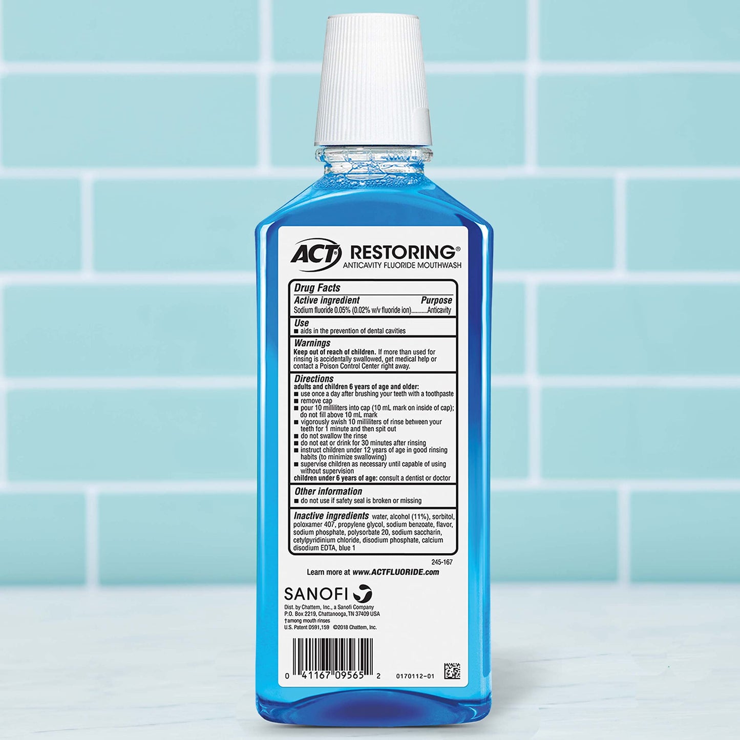 ACT Fluoride Mouthwash Bundle with Restoring 18 fl. oz. Cool Mint and Anticavity 18 fl. oz. Mint Rinses