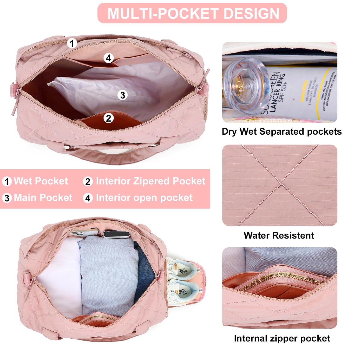 BLUBOON Duffle Bag Girls Kids Cute Gym Bag with Shoes Compartment & Wet Separation Waterproof Sports Overnight Travel Bag