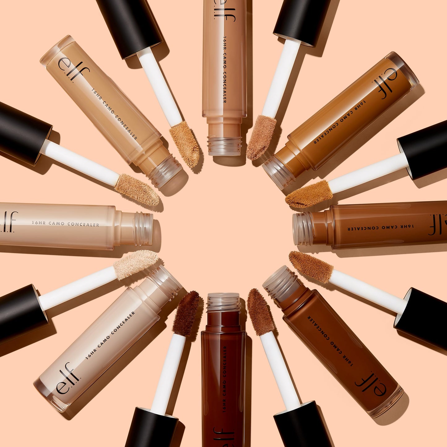 e.l.f. 16HR Camo Concealer, Full Coverage, Highly Pigmented Concealer With Matte Finish, Crease-proof, Vegan & Cruelty-Free, Deep Chestnut, 0.203 Fl Oz