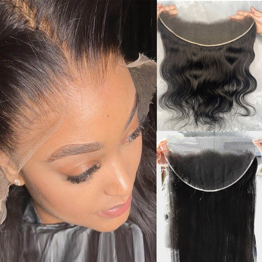 16 Inch 13x4 HD Lace Closure Only Body Wave 12A Brazilian Skin-Like Closure Human Hair 100% Virgin Remy Hair Frontal HD Lace Pre Plucked With Baby Hair Natural Black
