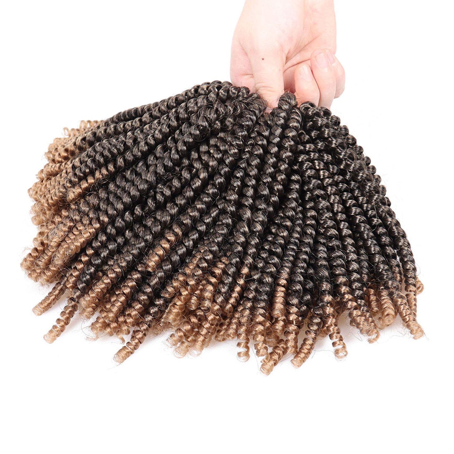7 Packs Spring Twist Braiding Hair Spring Twists Bomb Twist Hair Synthetic Fiber Fluffy Twist Crochet Braids Low Temperature Fiber Crochet Hair for Women Braiding Hair (8inch,T1B/27)