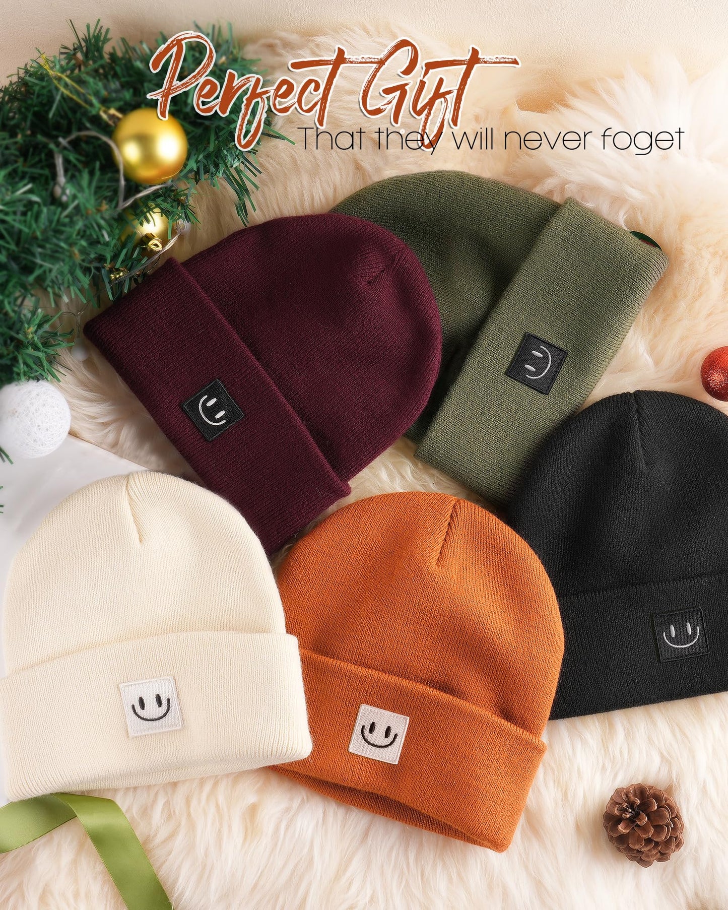 FURTALK Unisex Beanie for Women Men Knit Cuffed Winter Hats Soft Warm Cute Ski Skull Caps Black