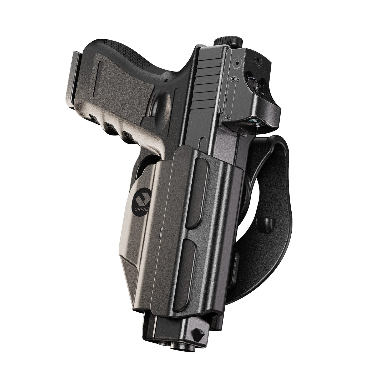 Orpaz T41 Adjustable and Modular Gun Holster Compatible with OWB Gun Holder with Light/Laser/Optics, Paddle Holster - Unisex - Will Secure Your Handgun with a Tactical Appearance