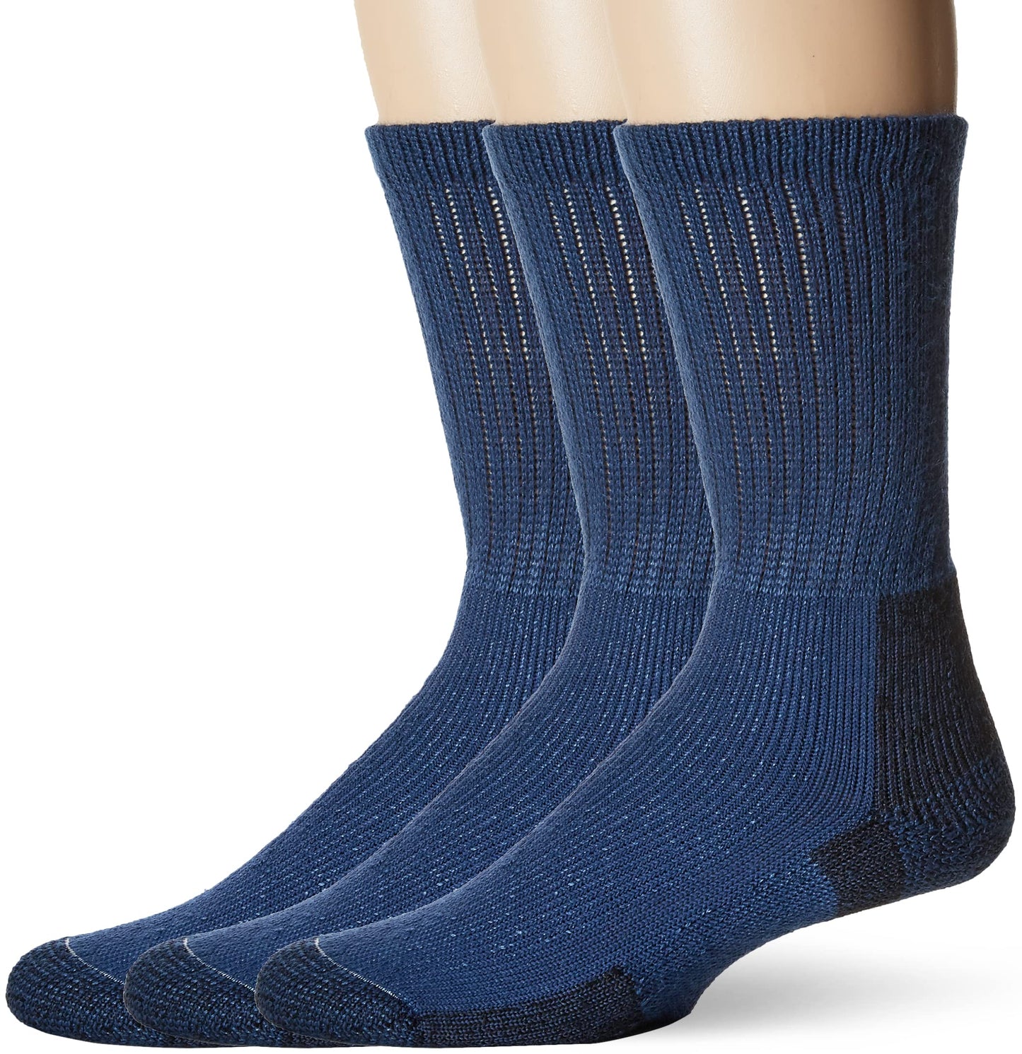 thorlos unisex adult Kx Max Cushion Crew Hiking Socks, Dark Blue (3 Pairs), Large US