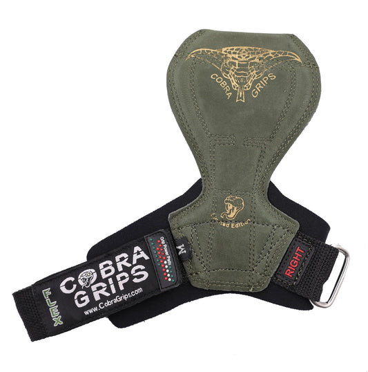 2018 Cobra Grips Flex Model Weight Lifting Gloves Heavy Duty Straps Alternative Power Lifting Hooks Best for Deadlifts with Padded Wrist Wrap Support Bodybuilding (Small, Green Rubber)