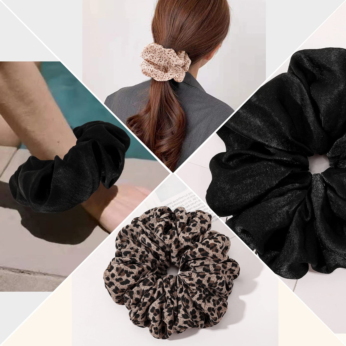 Scrunchies Hair Ties for Women Big Silk Satin Scrunchie Large Oversized Ligas Para el Cabello De Mujer Decorations Cute Jumbo Coth Ponytail Hair Scrunchy Giant Purple Hair Accessories Gift for Girls