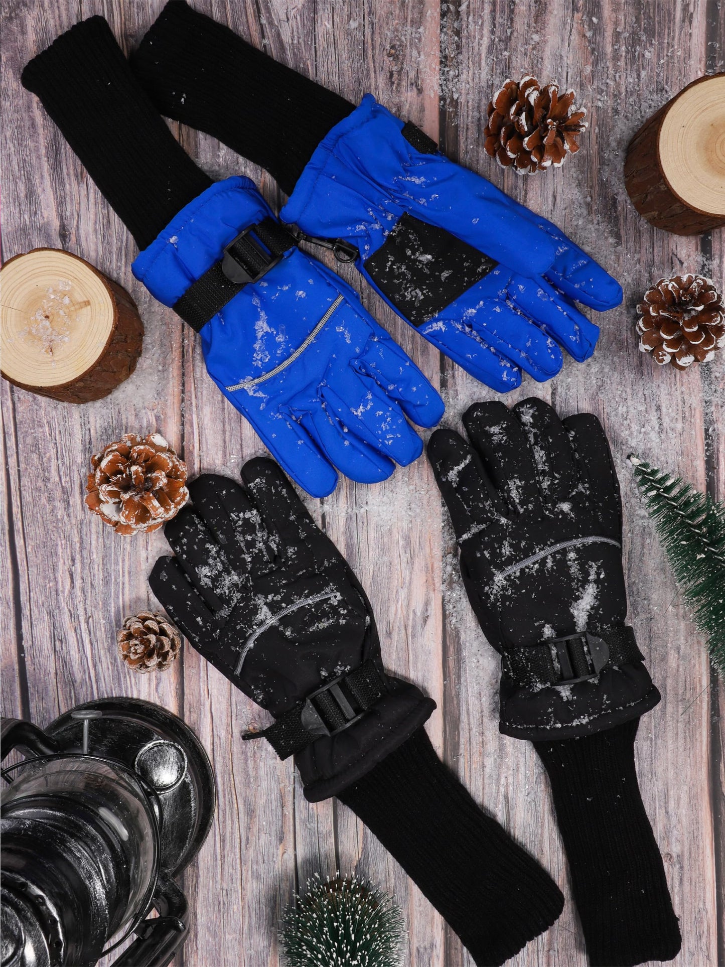 Cooraby 2 Pack Long Kids Winter Ski Gloves Waterproof Warm Snow Gloves Thick Unisex Mitten Gloves for Girls Boys