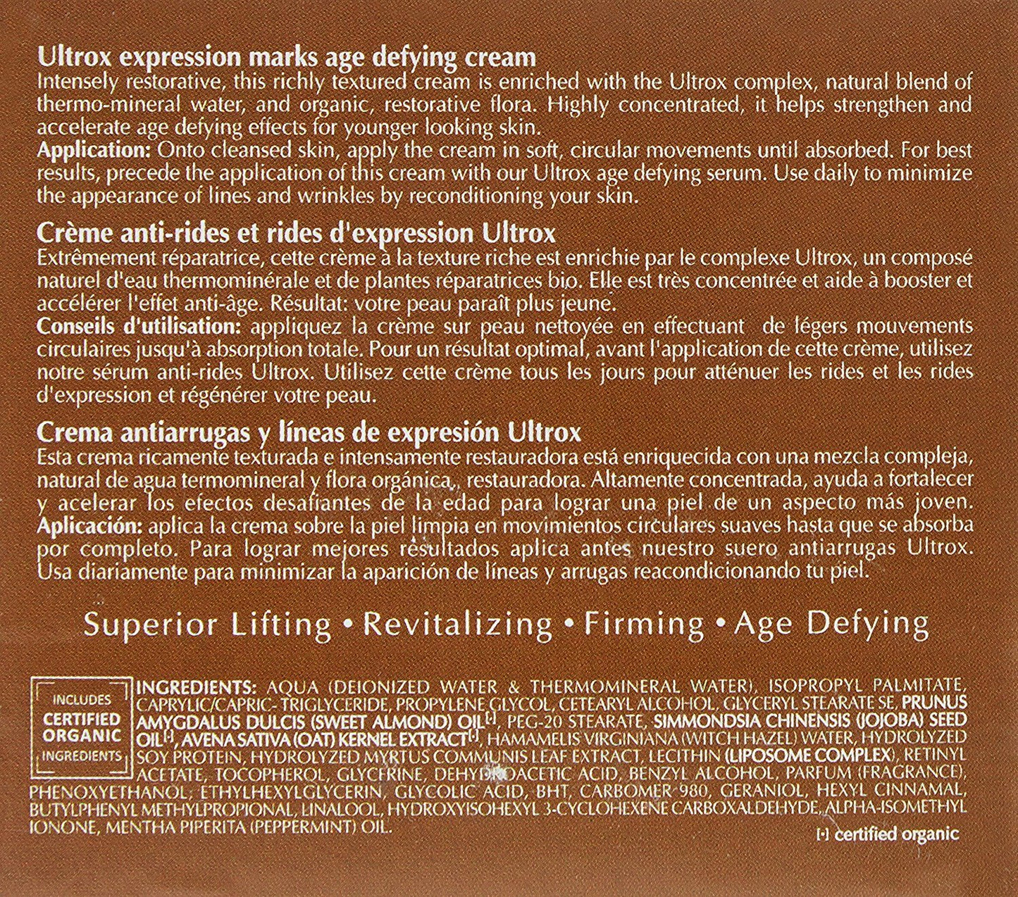 Gratiae Organics Ultrox Expression Marks Anti Wrinkle Cream, 1.7-Ounce