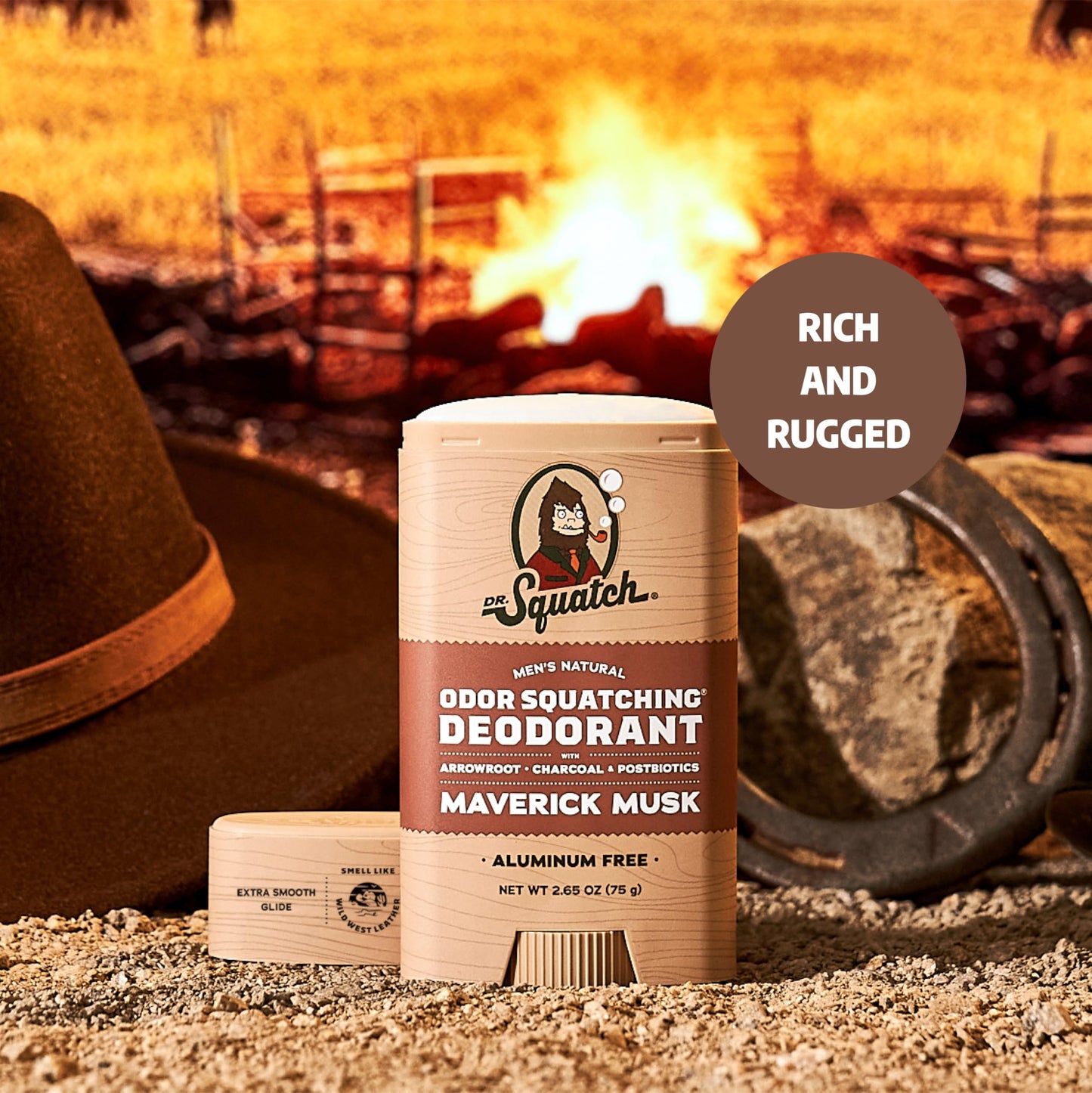 Dr. Squatch Natural Deodorant for Men - Odor-Squatching Aluminum Free - Maverick Musk (2.65 oz, 3-Pack)