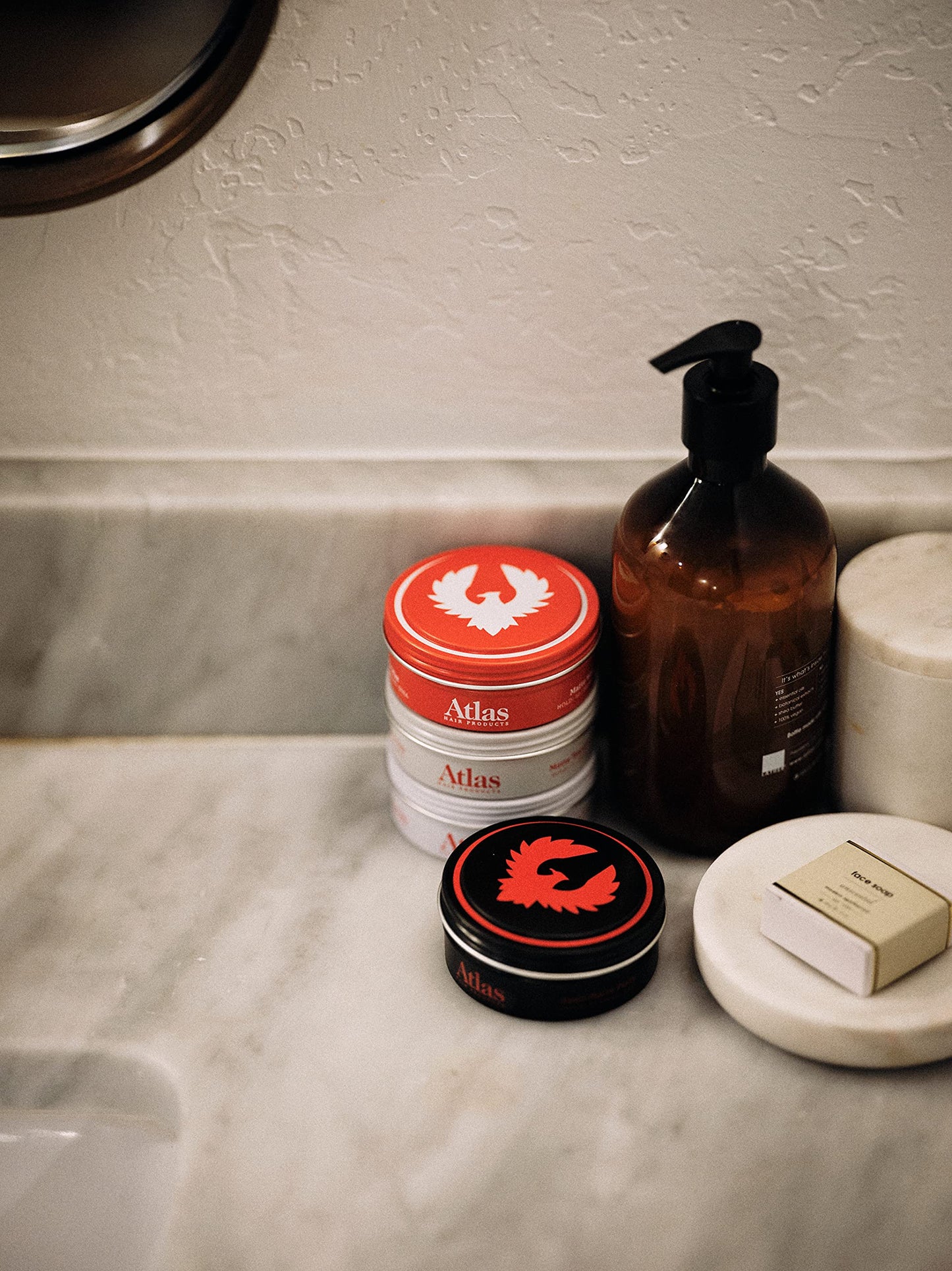 Atlas Pomade for Men, Semi-Matte, All day hold, Volumizing Hair Styling Product, Medium Hold, Low Shine Clay and Pomade Hybrid, For All Hair Types, Water Soluble, Hair Paste, 2.4oz, Pack of 1