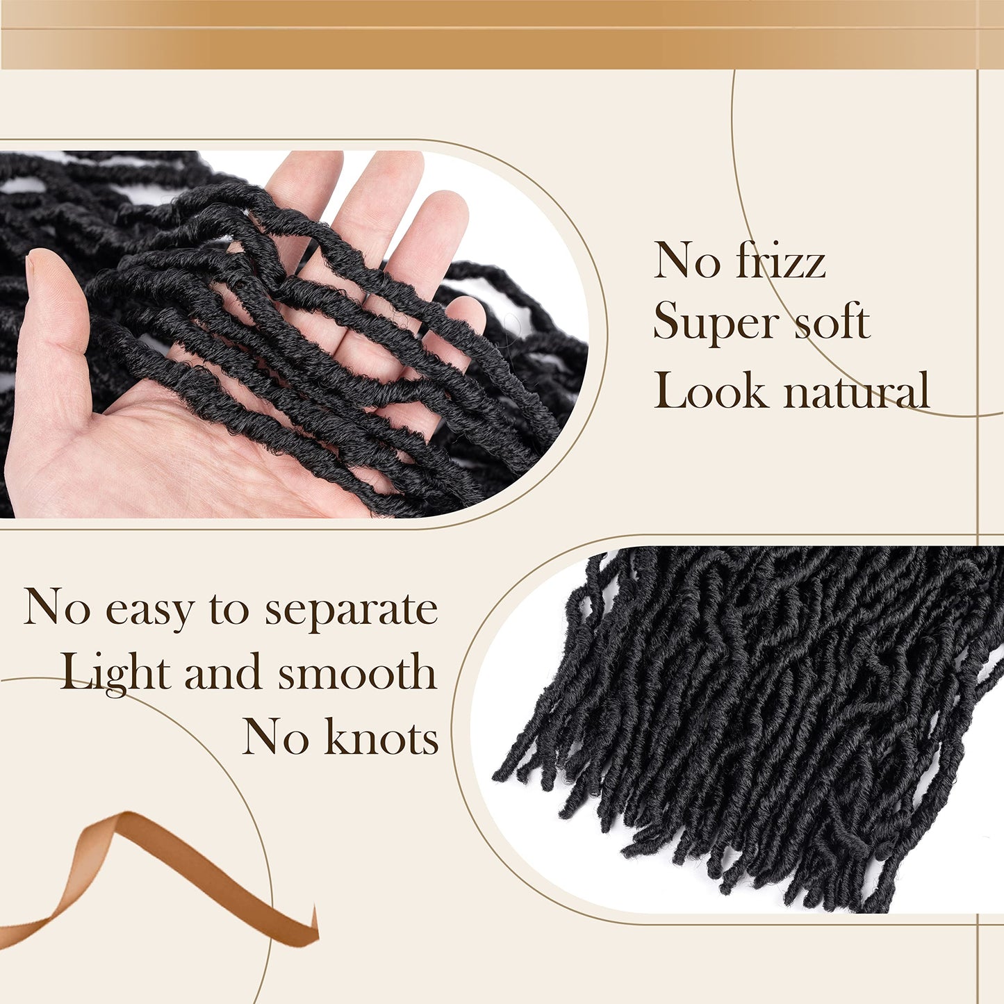 Faux Locs Crochet Hair Soft Locs 18 inch 7 Packs Short Pre Looped Crochet Locs Goddess Locs Crochet Hair For Black Women Braiding Hair Extensions (18 Inch (Pack of 7), 2#)