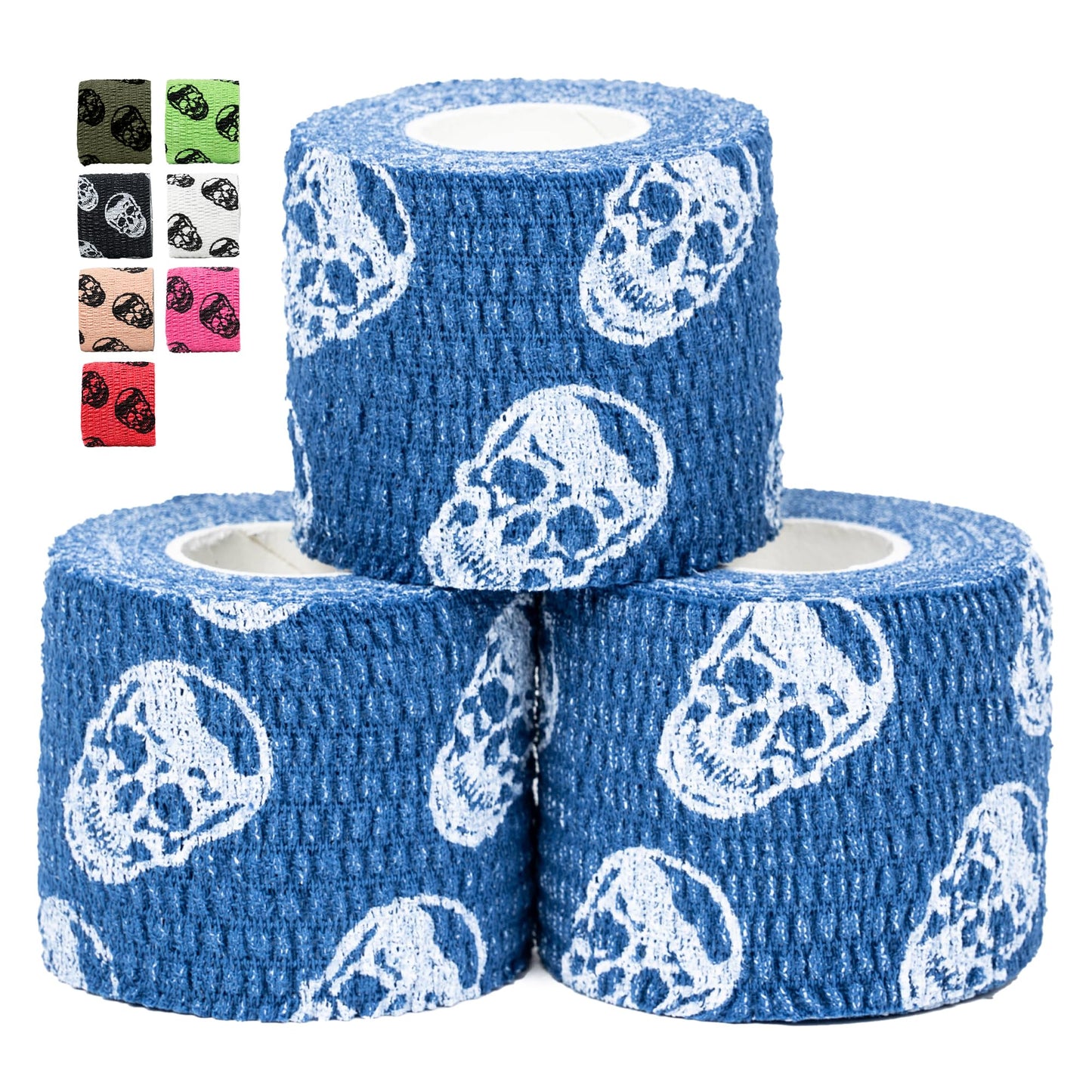 Gymreapers Hook Grip Weightlifting Tape (3 Pack) Premium Adhesive Thumb Skull Tape for Finger Protection, Powerlifting, Exercise & Cross Training - Athletic Sweat Proof Tape