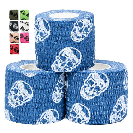 Gymreapers Hook Grip Weightlifting Tape (3 Pack) Premium Adhesive Thumb Skull Tape for Finger Protection, Powerlifting, Exercise & Cross Training - Athletic Sweat Proof Tape