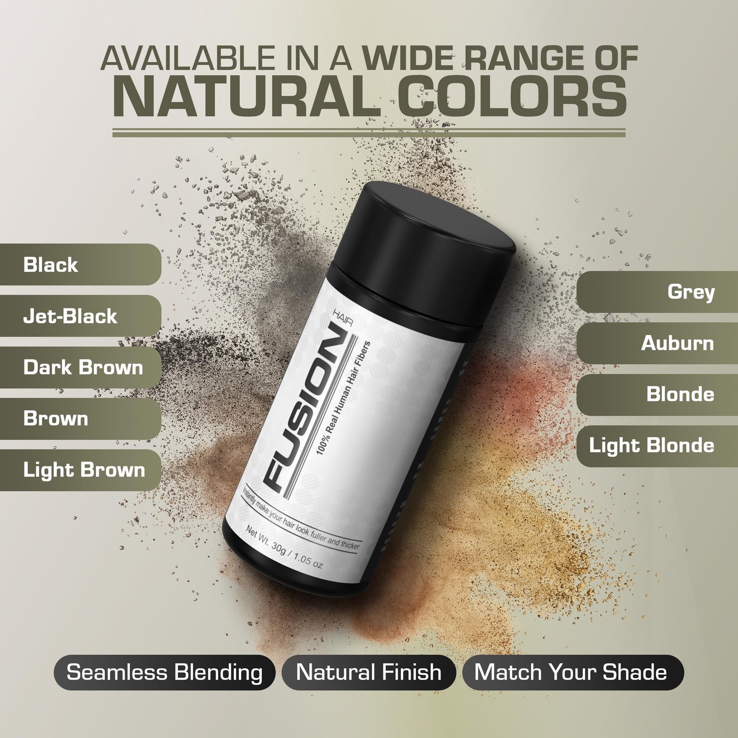Hair Fibers for Thinning Hair - (0.42 Oz) Real Human Hair Building Fibers to Conceal Bald Spots and Thinning Hair, Root Touch Up and Volumizer, Light Blonde