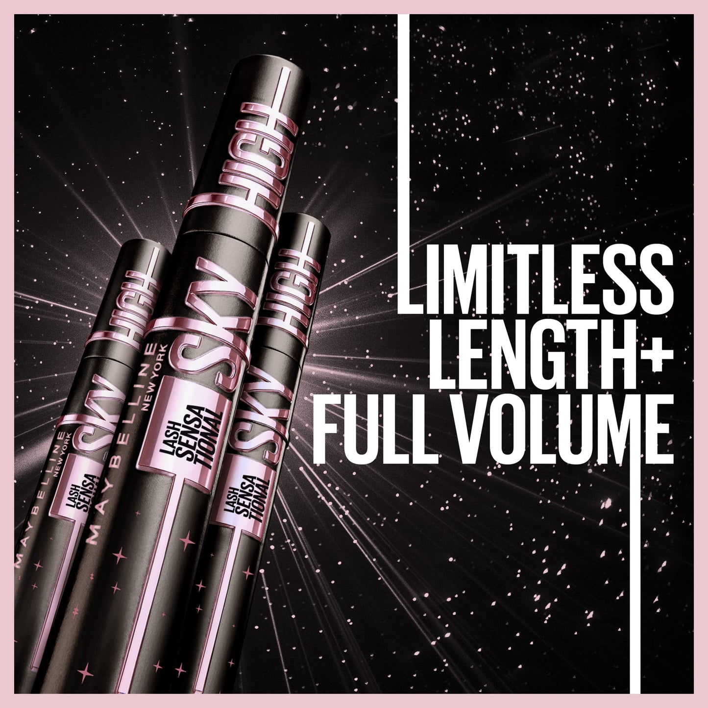 Maybelline Lash Sensational Sky High Washable Mascara, Cosmic Black + Instant Age Rewind Eraser Dark Circles Treatment Multi-Use Concealer, 160+ Lifter Gloss, Pearl, Silver Pearl Clear Bundle