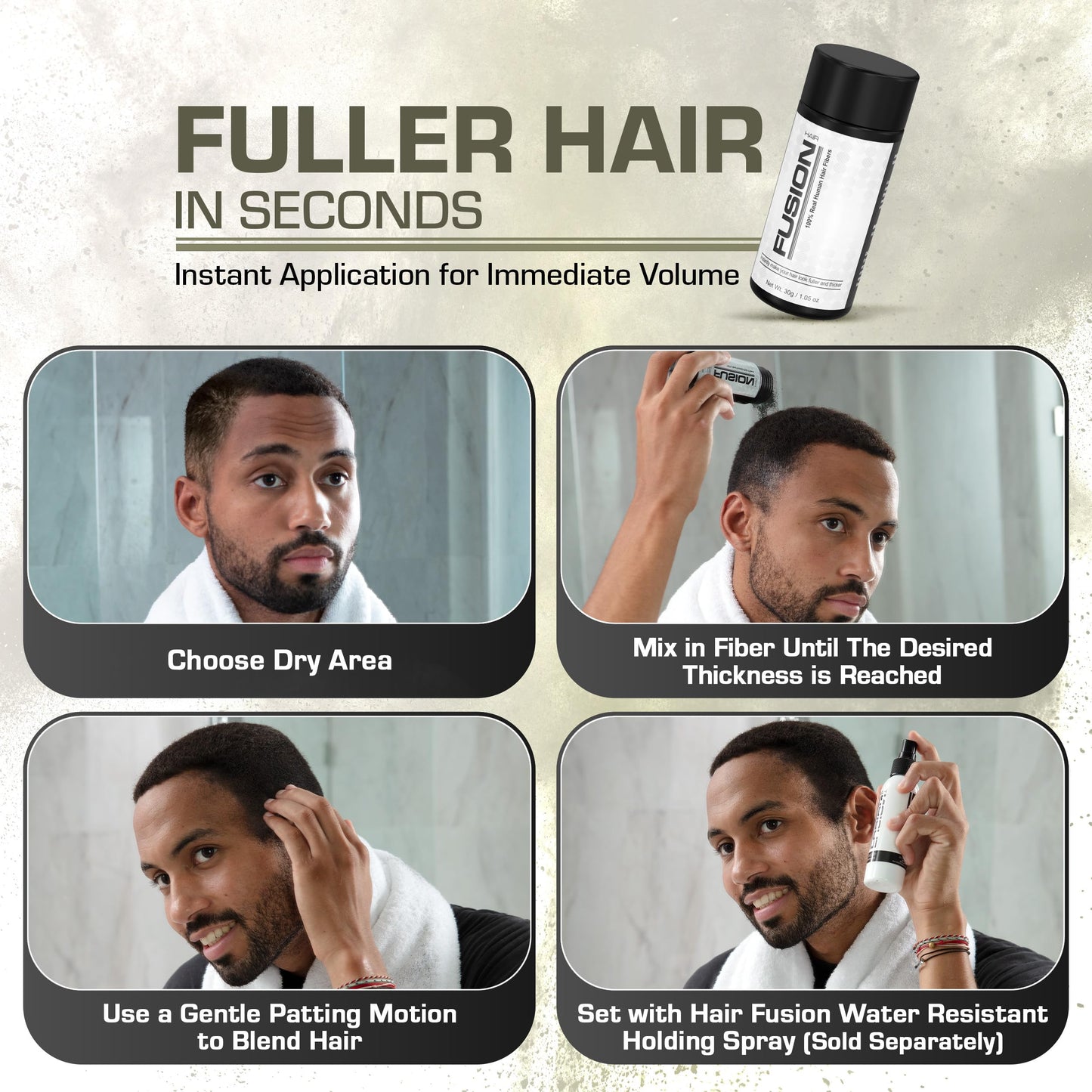 Hair Fibers for Thinning Hair - (1.05 Oz) Real Human Hair Building Fibers to Conceal Bald Spots and Thinning Hair, Root Touch Up and Volumizer, Blonde