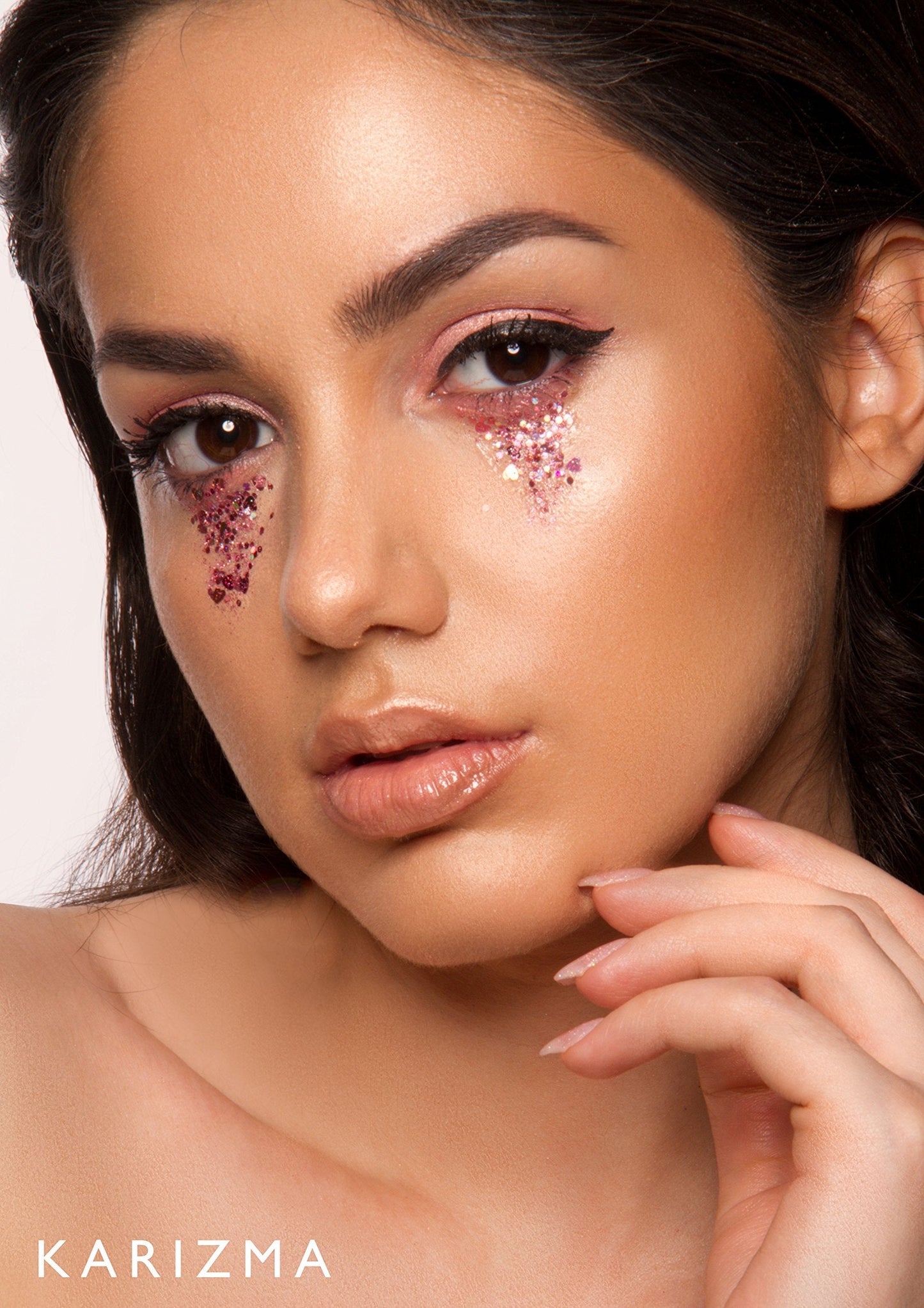 KARIZMA Self Love Heart Glitter - 10g Chunky Face, Hair, Eye, Body Glitter for Women - Rave, Festival Accessories, Cosmetic Makeup - Loose Set