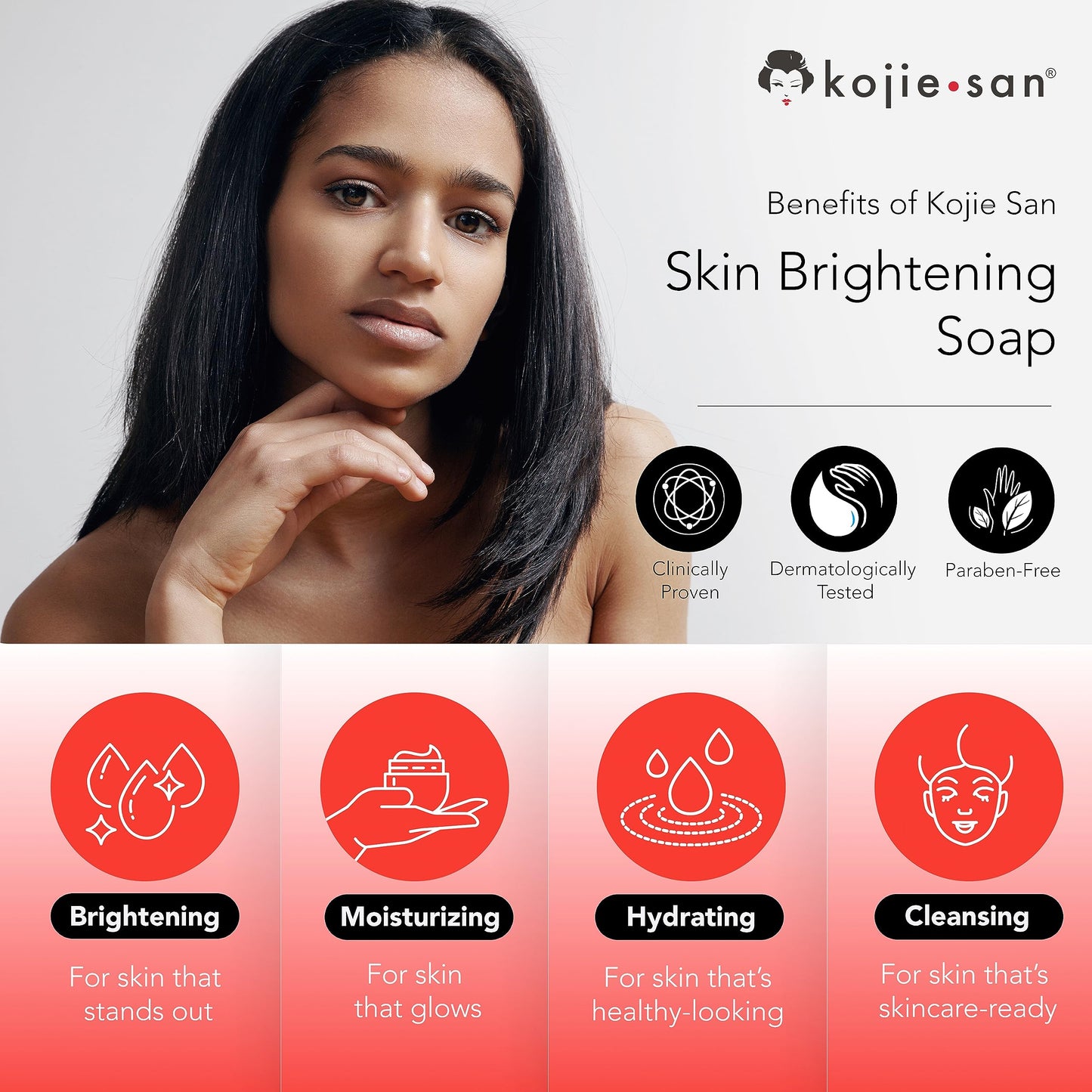 Kojie San Skin Brightening Soap – The Original Kojic Acid Soap that Reduces Visibility of Dark Spots, Hyper-pigmentation, & Other Types of Skin Damages – 100g x 6 Bars