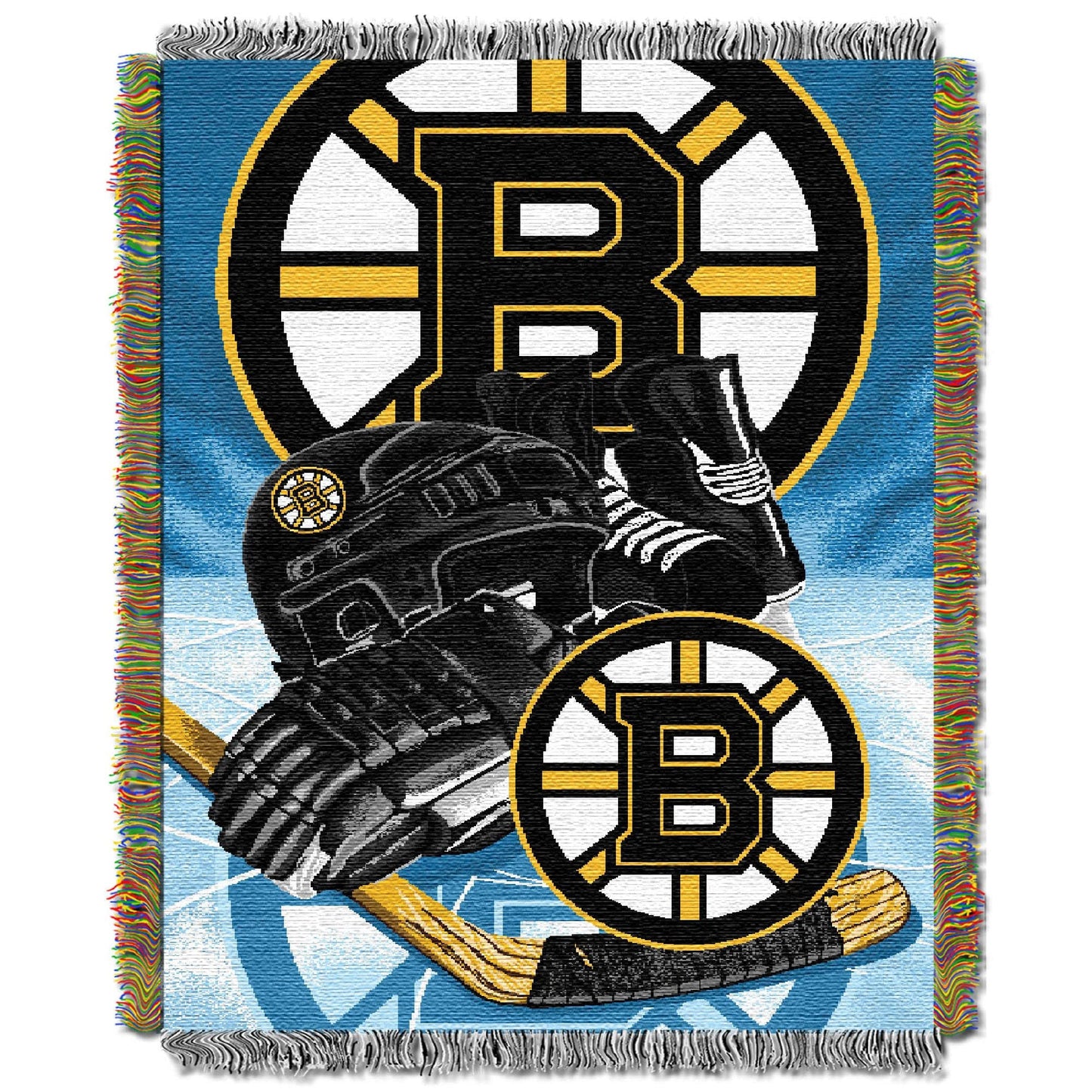 Northwest NHL Boston Bruins Unisex-Adult Woven Tapestry Throw Blanket, 48" x 60", Home Ice Advantage