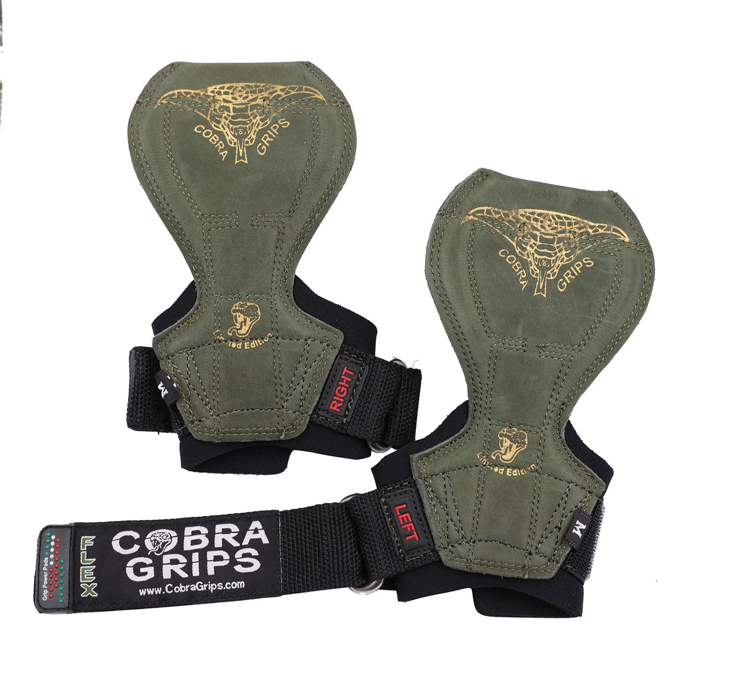 2018 Cobra Grips Flex Model Weight Lifting Gloves Heavy Duty Straps Alternative Power Lifting Hooks Best for Deadlifts with Padded Wrist Wrap Support Bodybuilding (Small, Green Rubber)