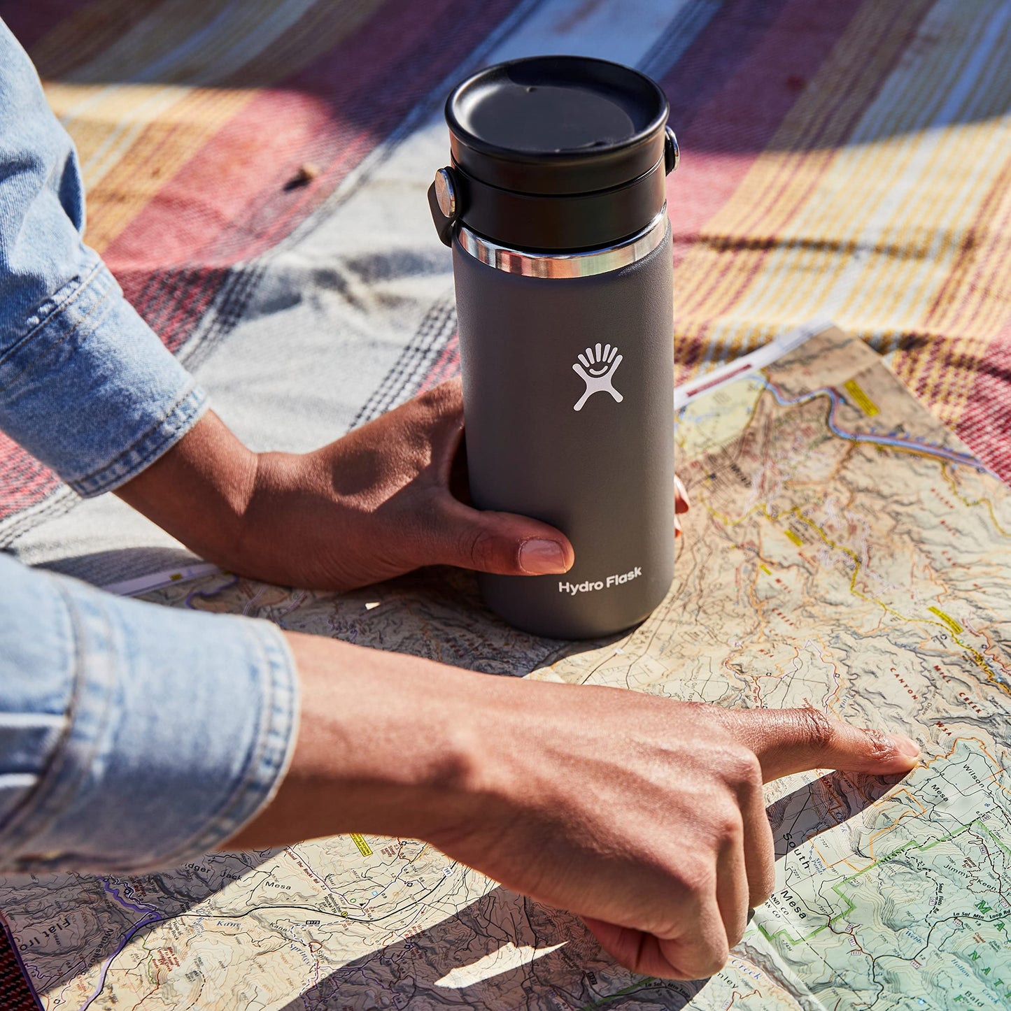 Hydro Flask Wide Mouth with Flex Sip Lid - Insulated Water Bottle Travel Cup Coffee Mug Tumbler 12 Oz