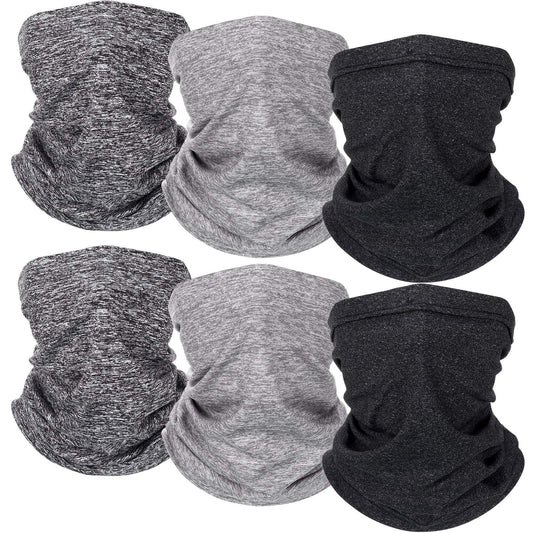 6 Pieces Winter Neck Warmer Gaiter Fleece Neck Gaiter Unisex Face Covering Lined Warm Cold Weather Scarf Wrap for Men Women (Classic Colors)