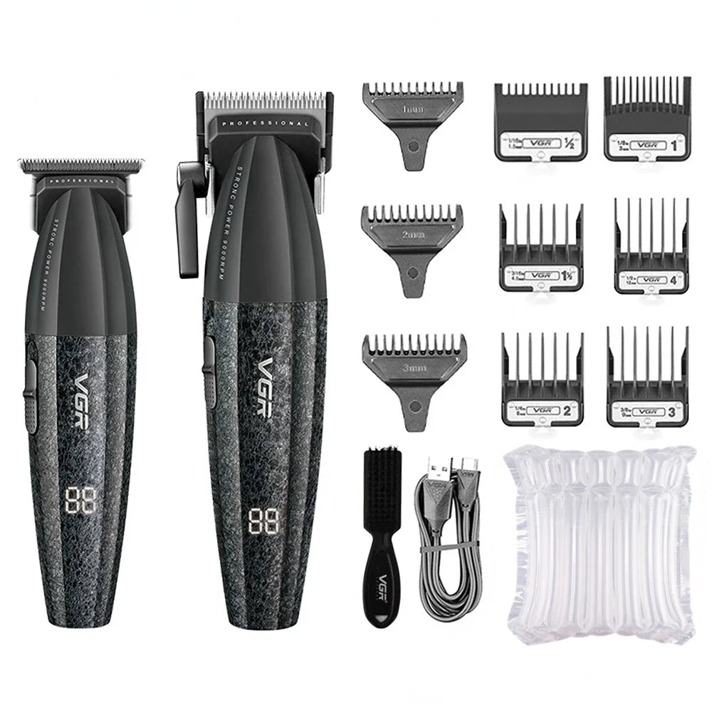 VGR Hair Trimmer Professional Electric Hair Clipper Barber Hair Cutting Machine 9000 RPM Haircut Metal Trimmer for Men V-640