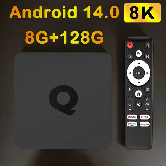 128GB Q1 Android 14 TV Box AllwinnerH313 Quad Core Global Version Smart Streaming Media Player 2.4G&5G Wifi BT 4K Set Top Box