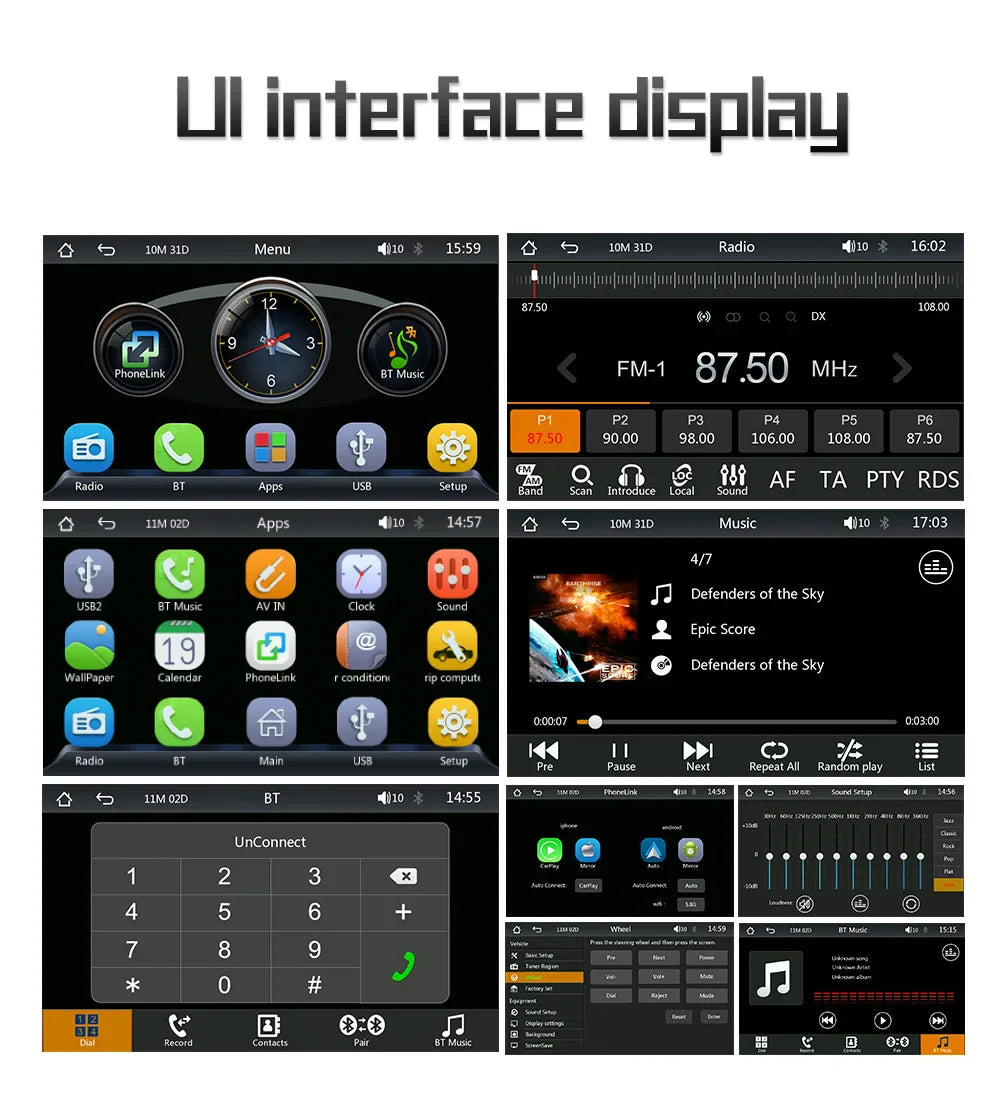 7" 2 Din HD Car Media Video RDS Airplay Car Radio Wireless CarPlay Android Auto Stereo Audio For VW/Seat/Skoda/Passat/Golf/Polo